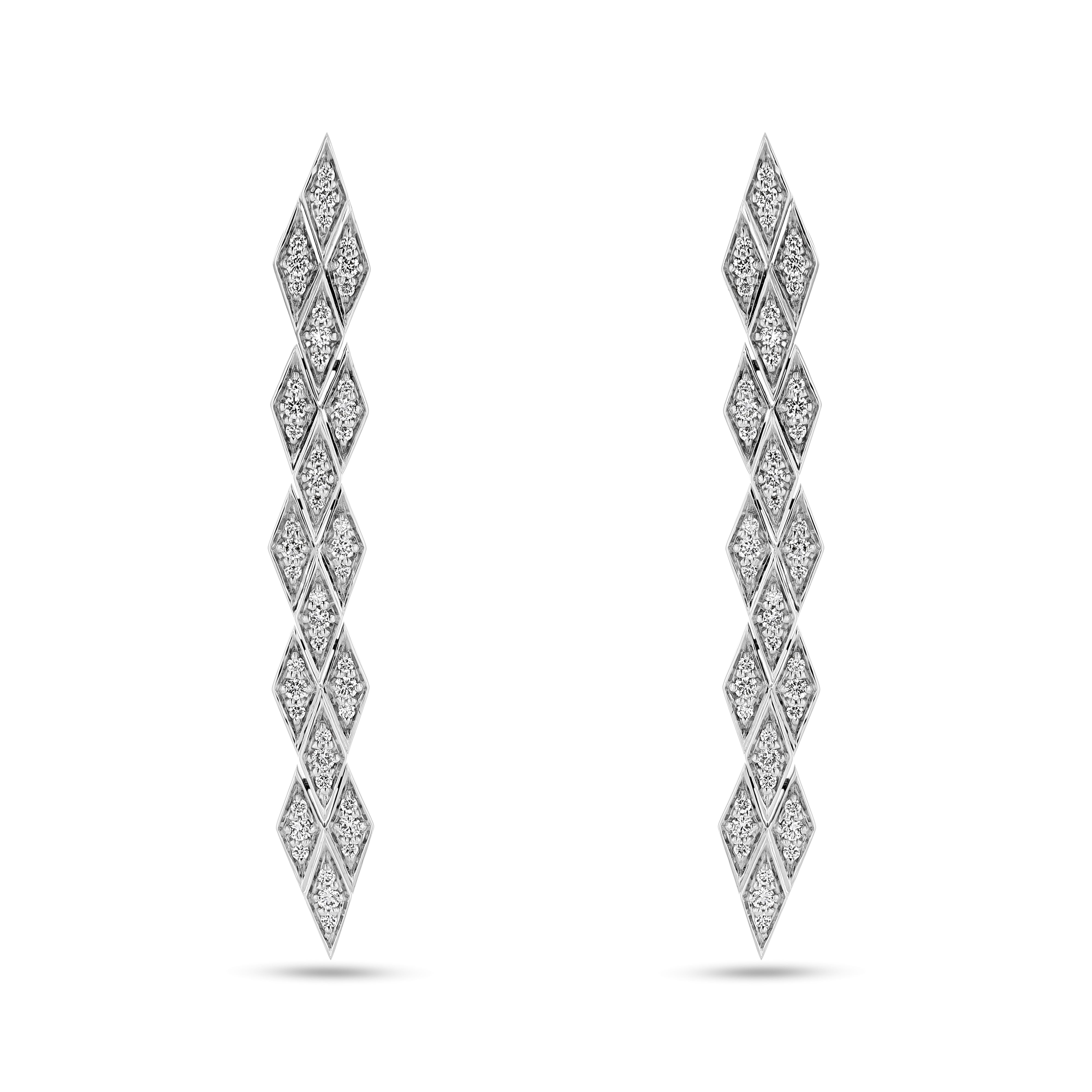 Eternity Drop Diamond Earrings – White Gold