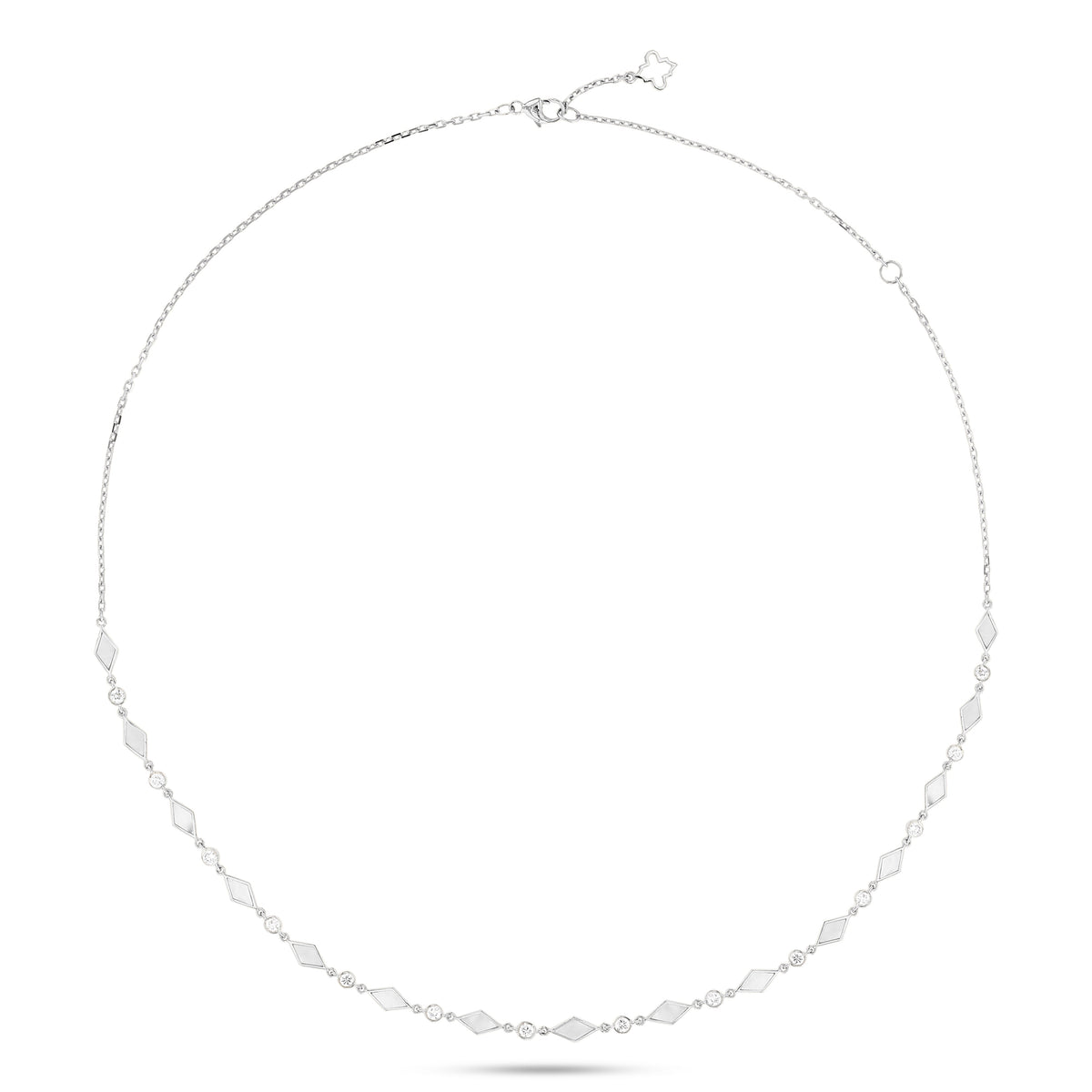 Eternity Grace Necklace Mother of Pearl#Gold_White Gold