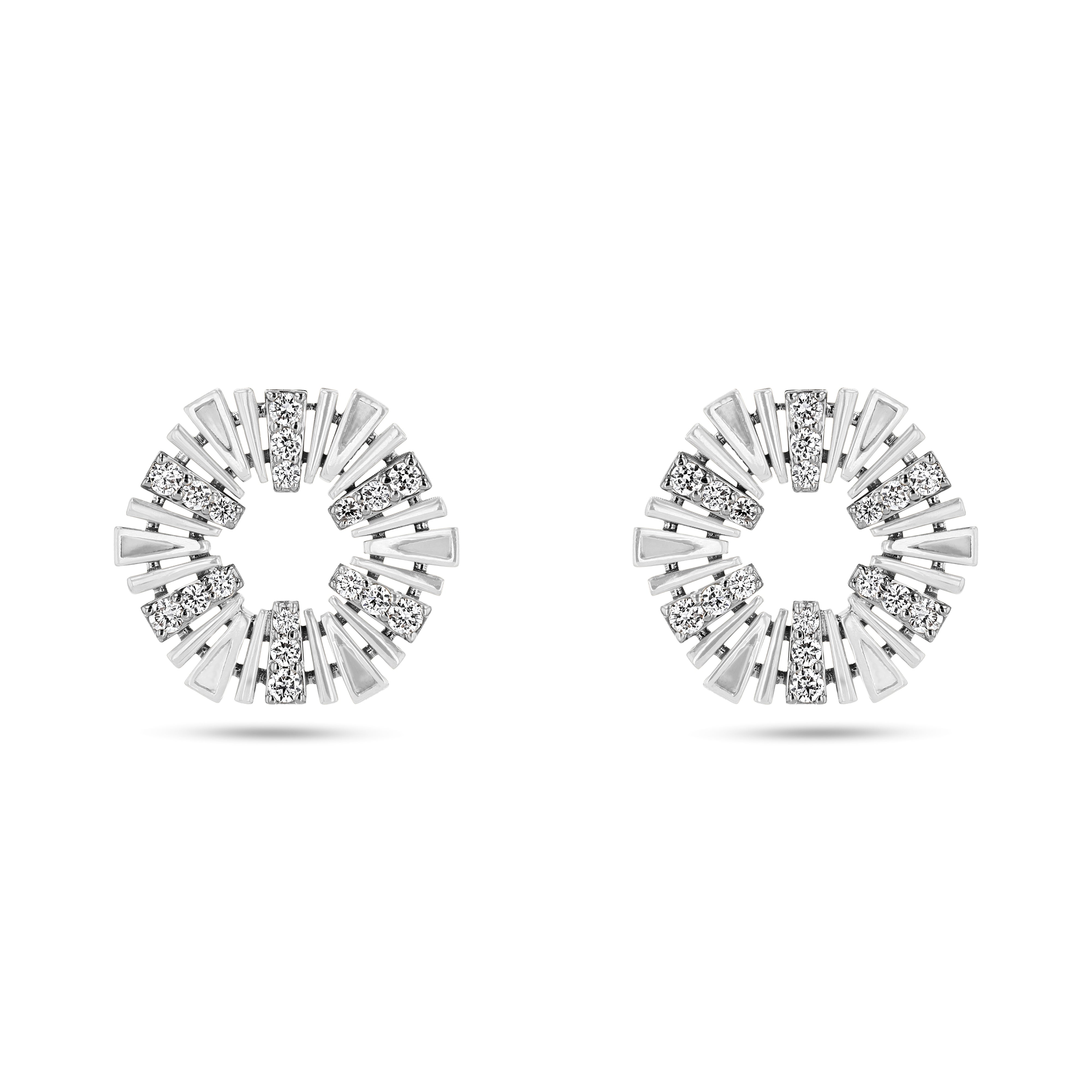 Al Fajr Shurooq Small Stud Earrings White Gold
