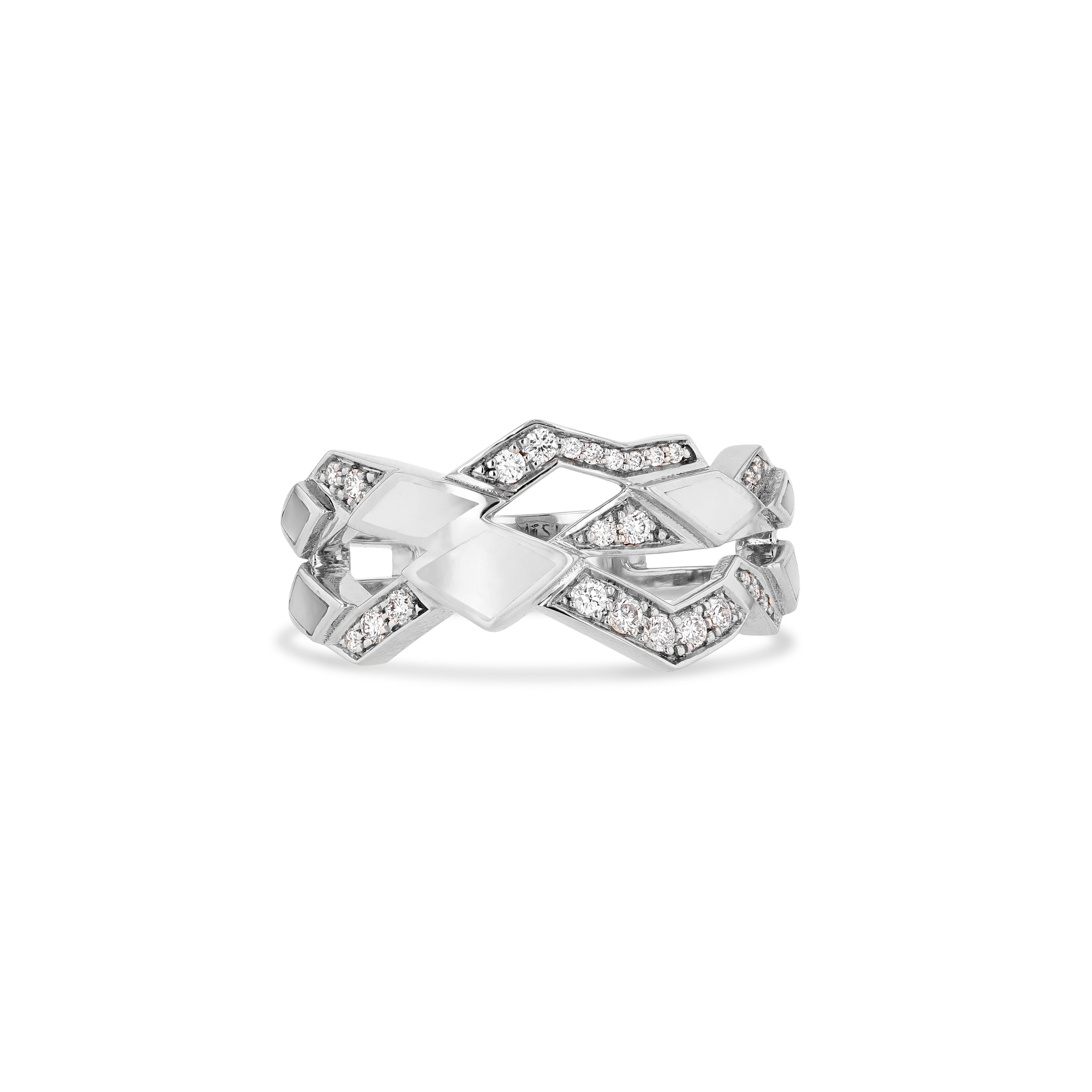 Eternity Wave Ring – Mother of Pearl | White Gold
