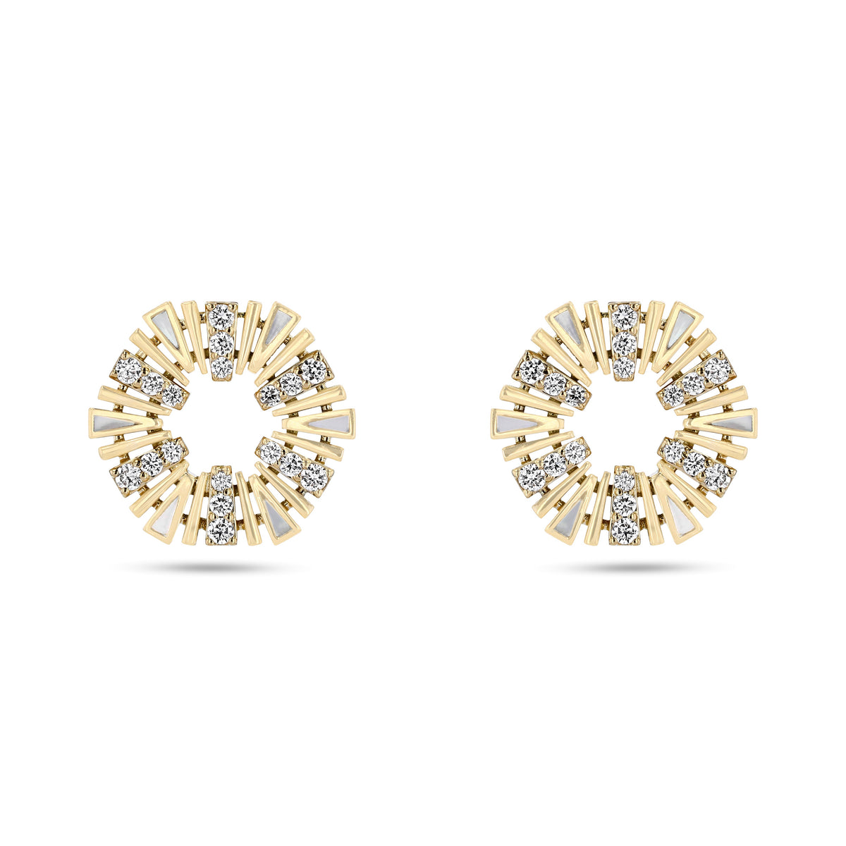 Al Fajr Shurooq Small Stud Earrings#Gold_Yellow Gold