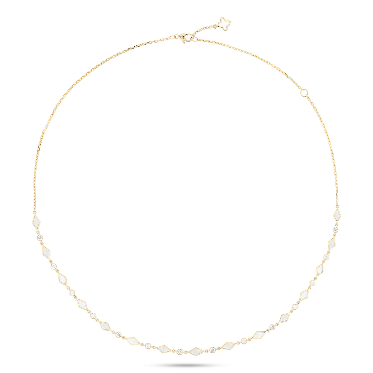 Eternity Grace Necklace Mother of Pearl#Gold_Yellow Gold