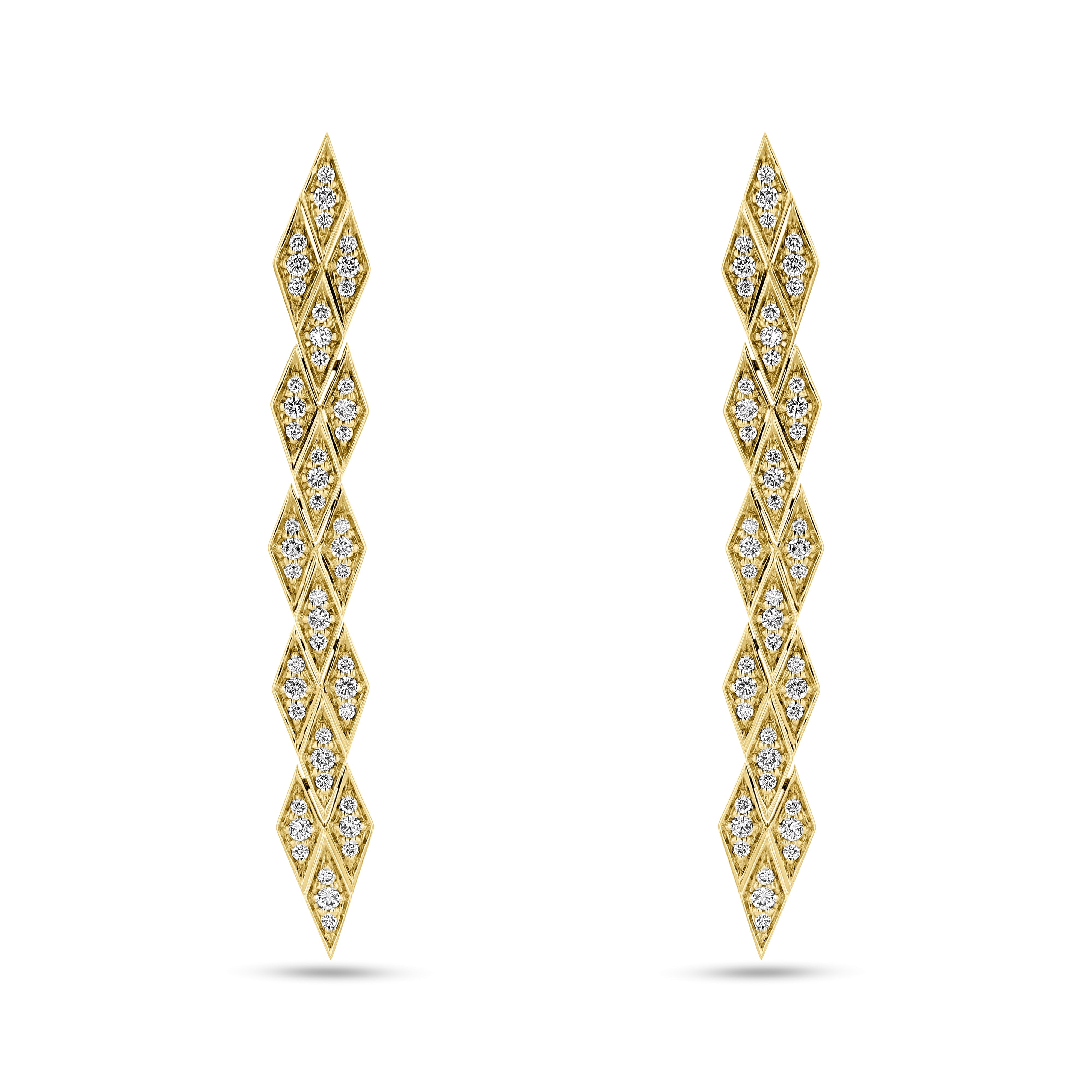 Eternity Drop Diamond Earrings#Gold_Yellow Gold