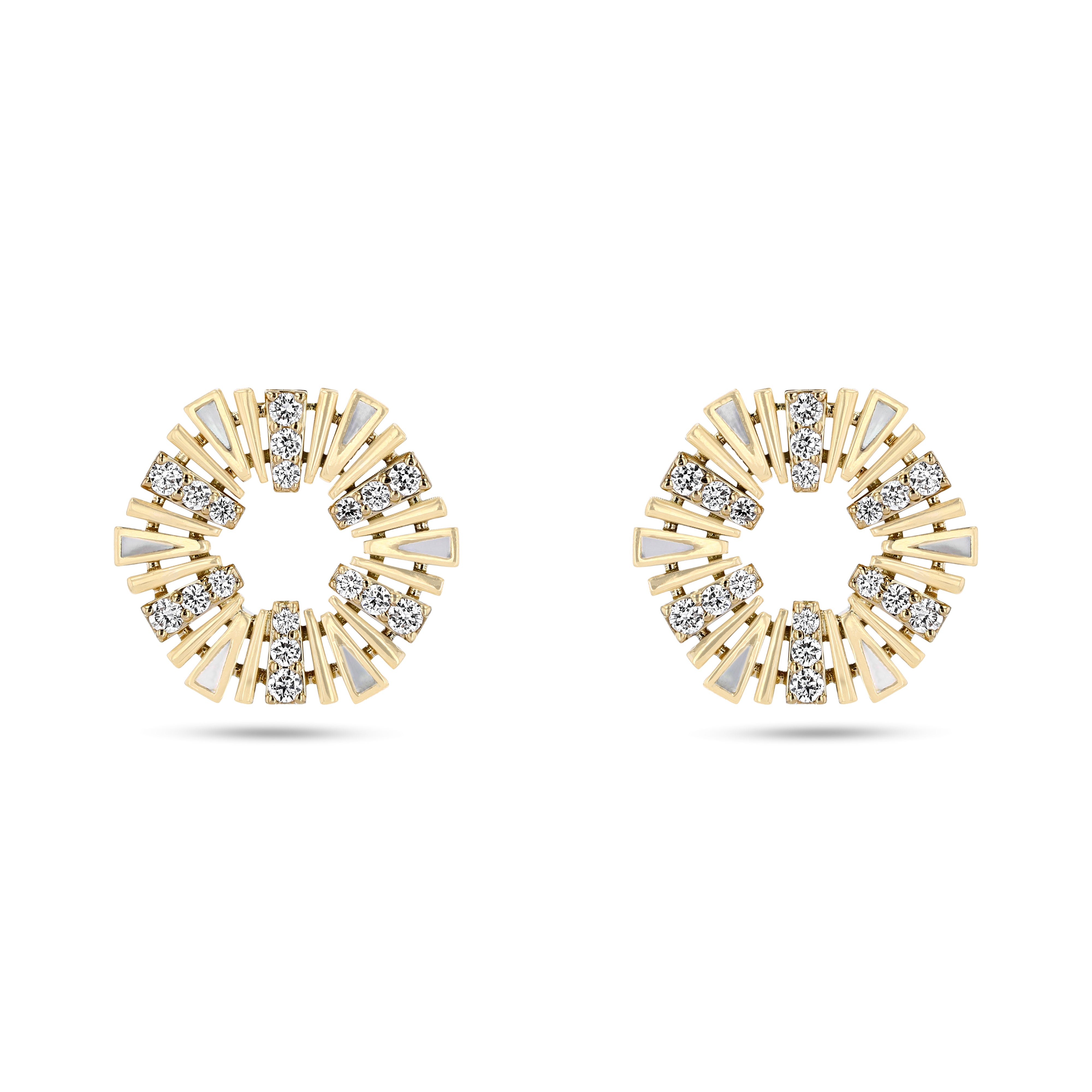 Al Fajr Shurooq Small Stud Earrings Yellow Gold
