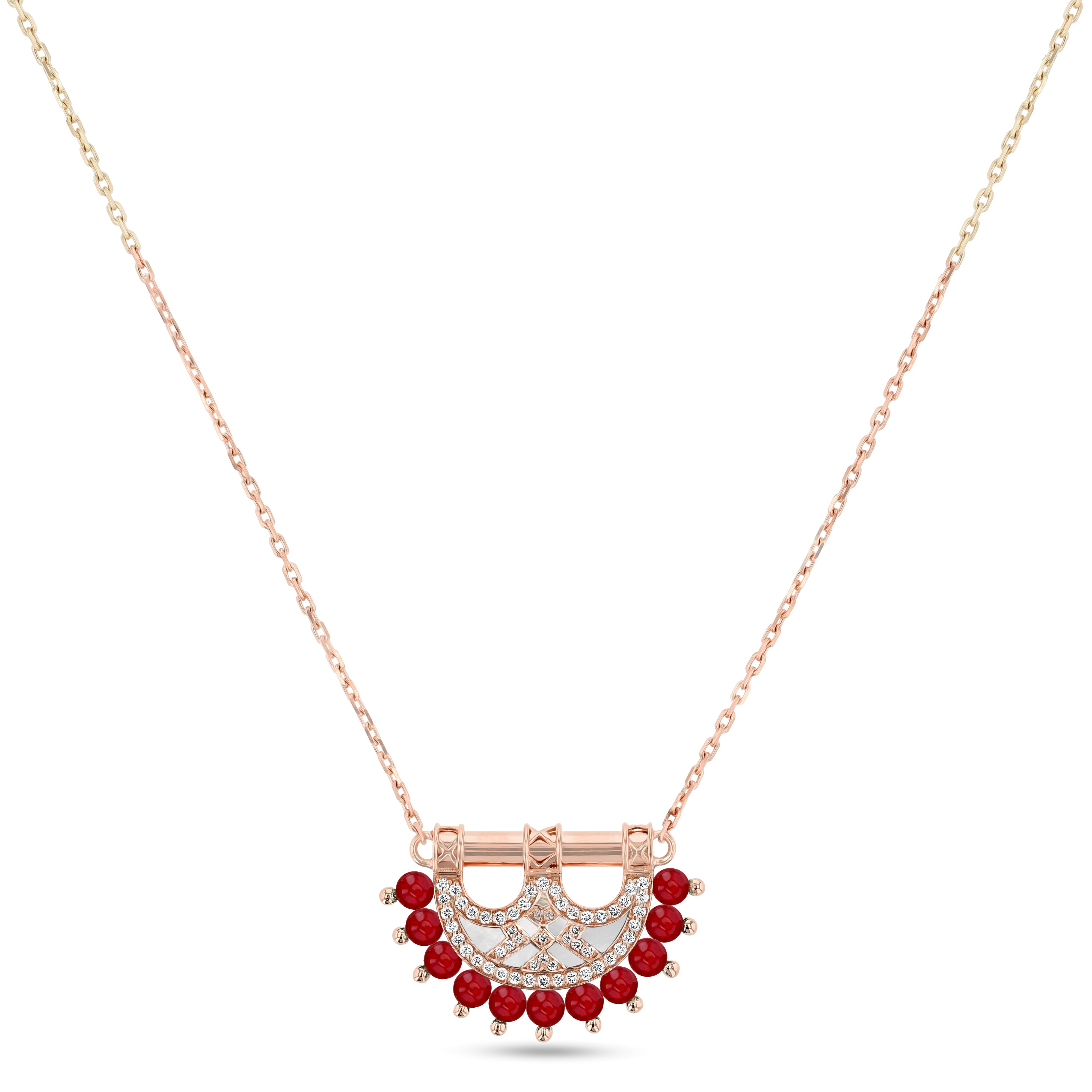 Heritage Mosaic Mini Pendant – Rose Gold, Agate