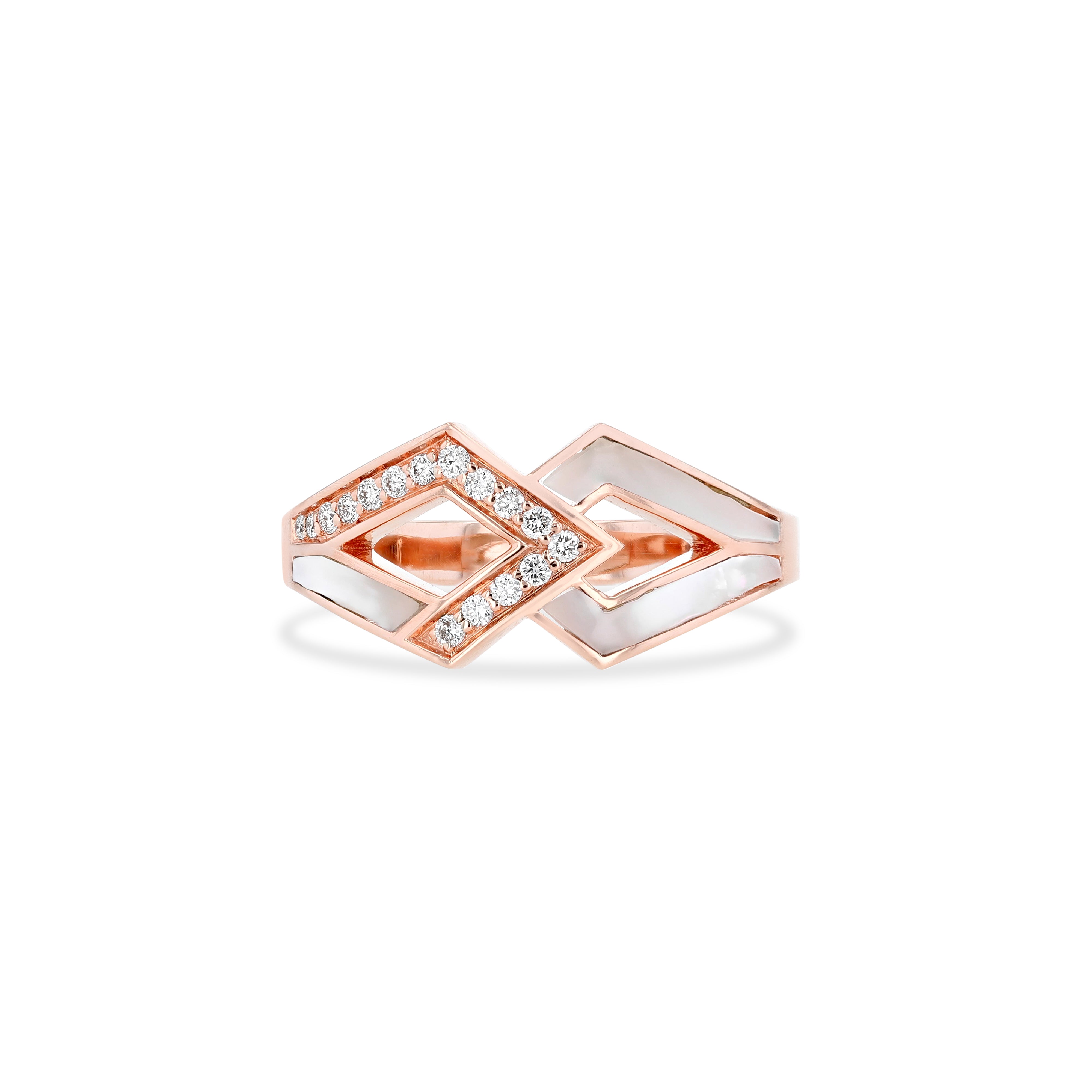 Eternity Edge Ring – Mother of Pearl | Rose Gold
