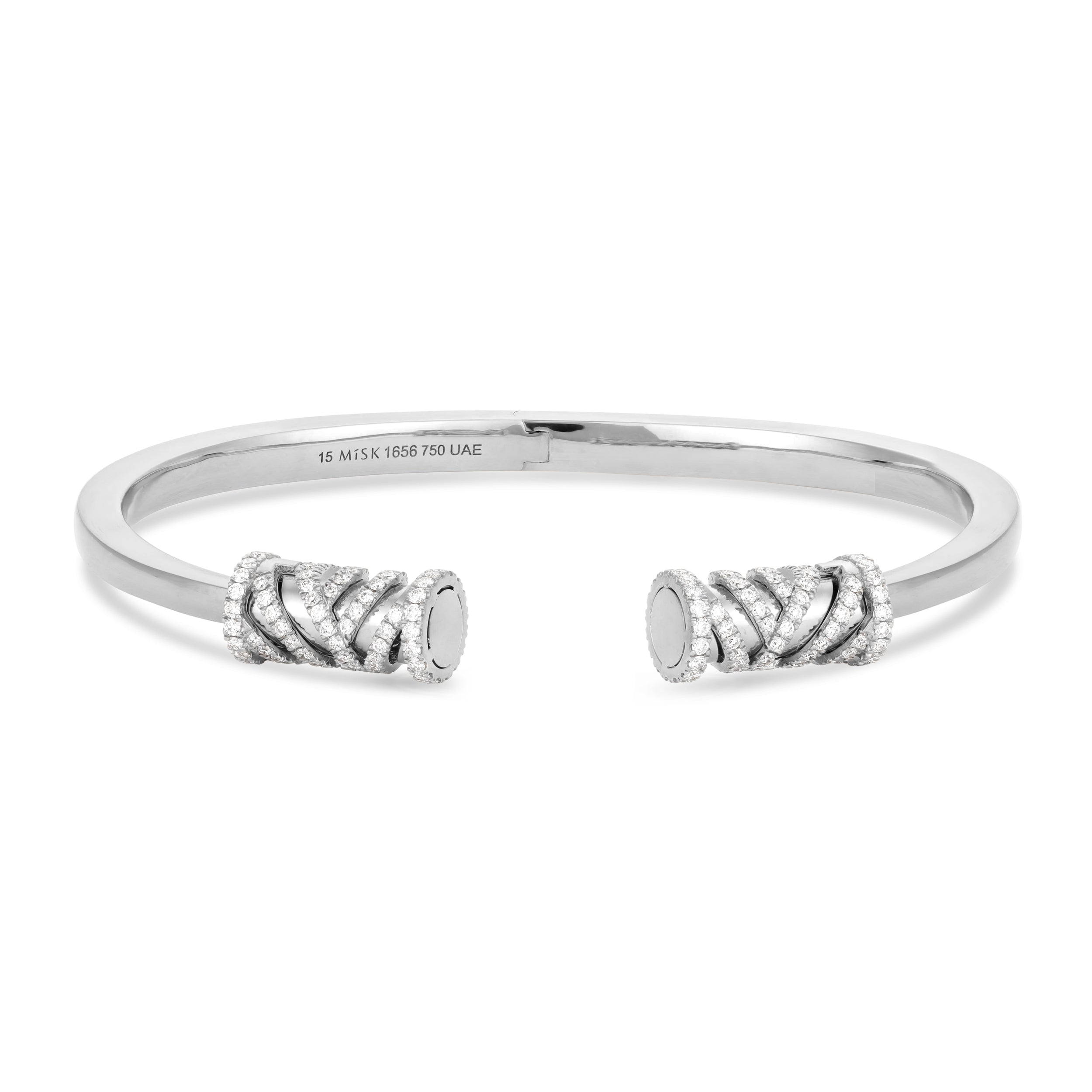 Palm White Gold Open Bangle
