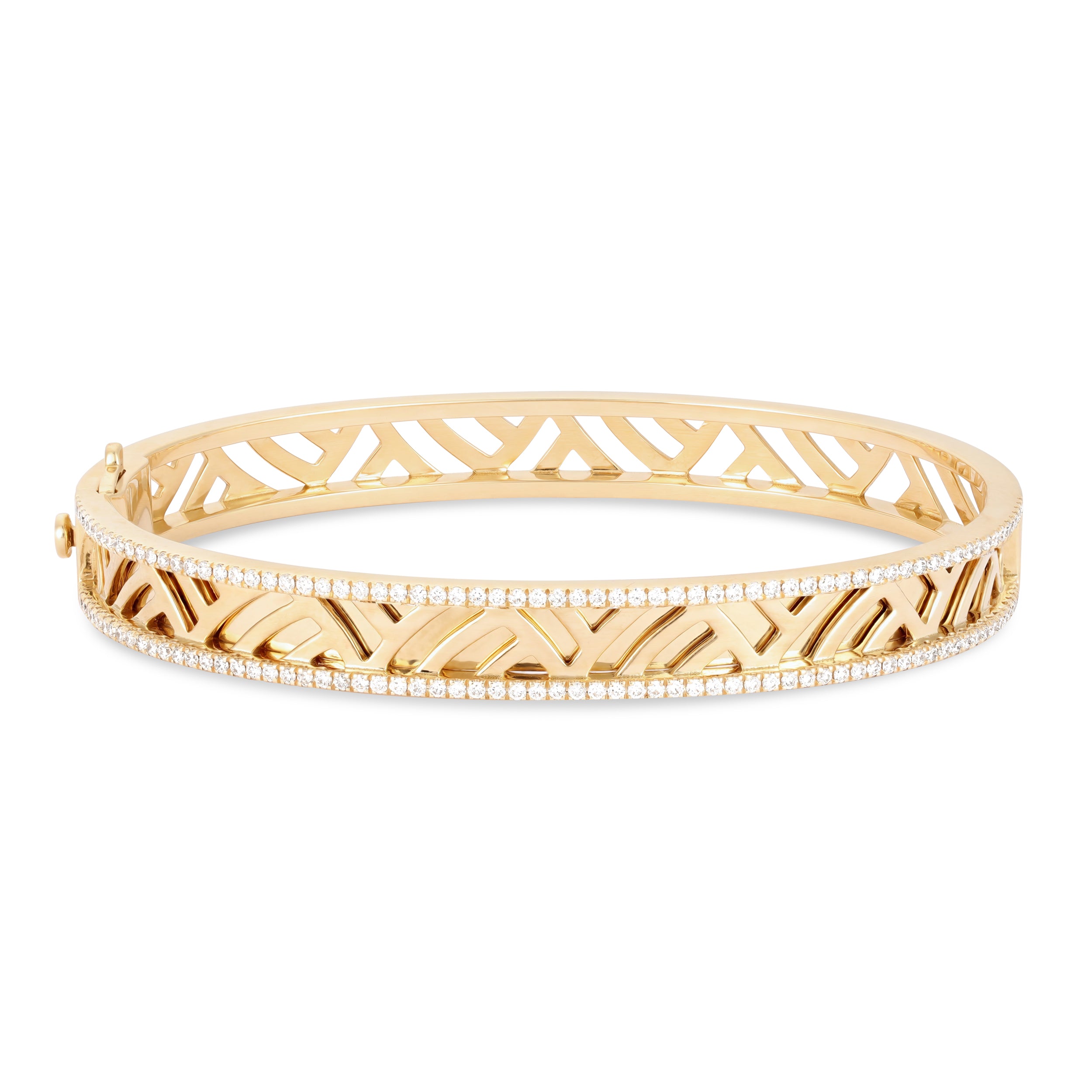 Palm Border Diamond Bangle