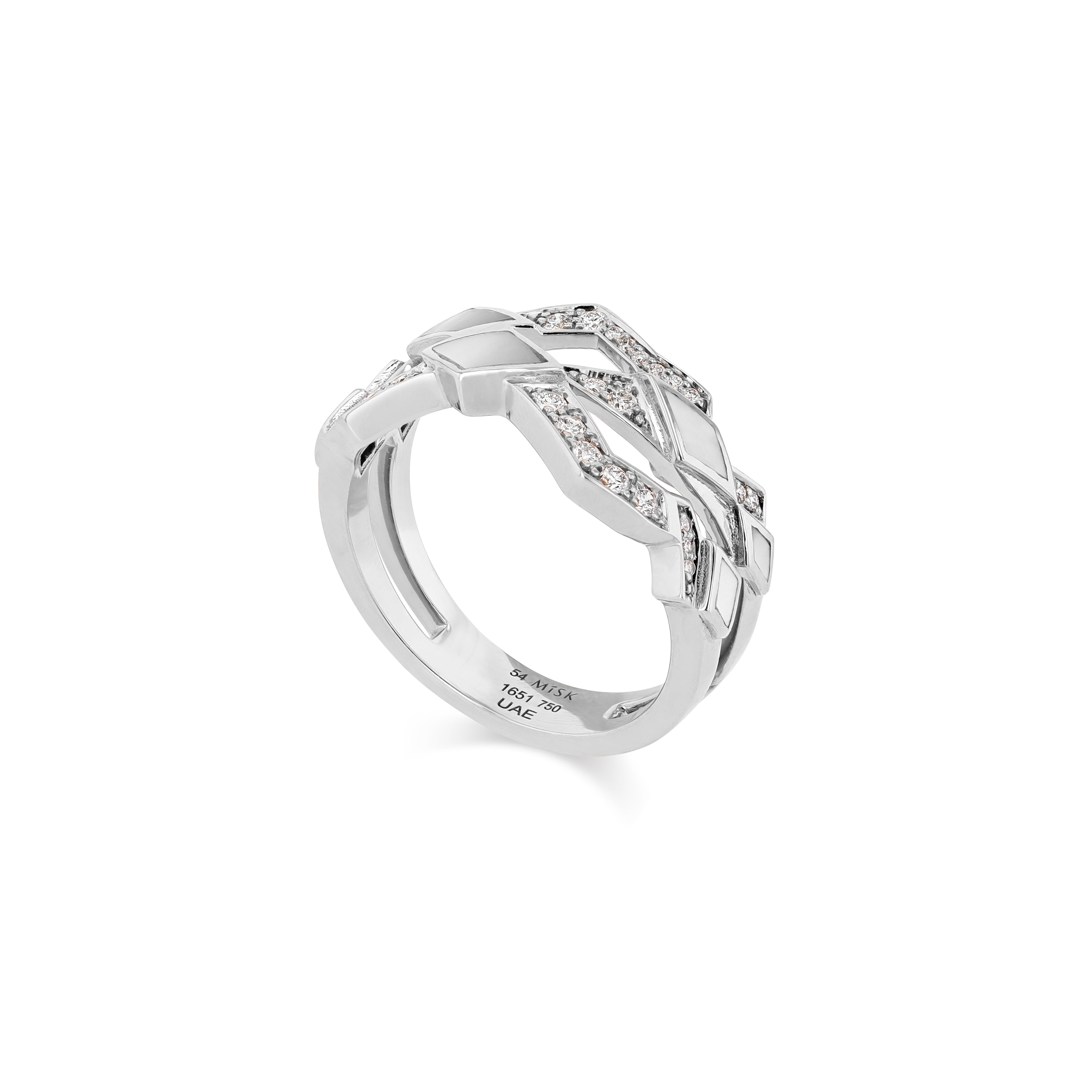 Eternity Wave Ring – Mother of Pearl | White Gold