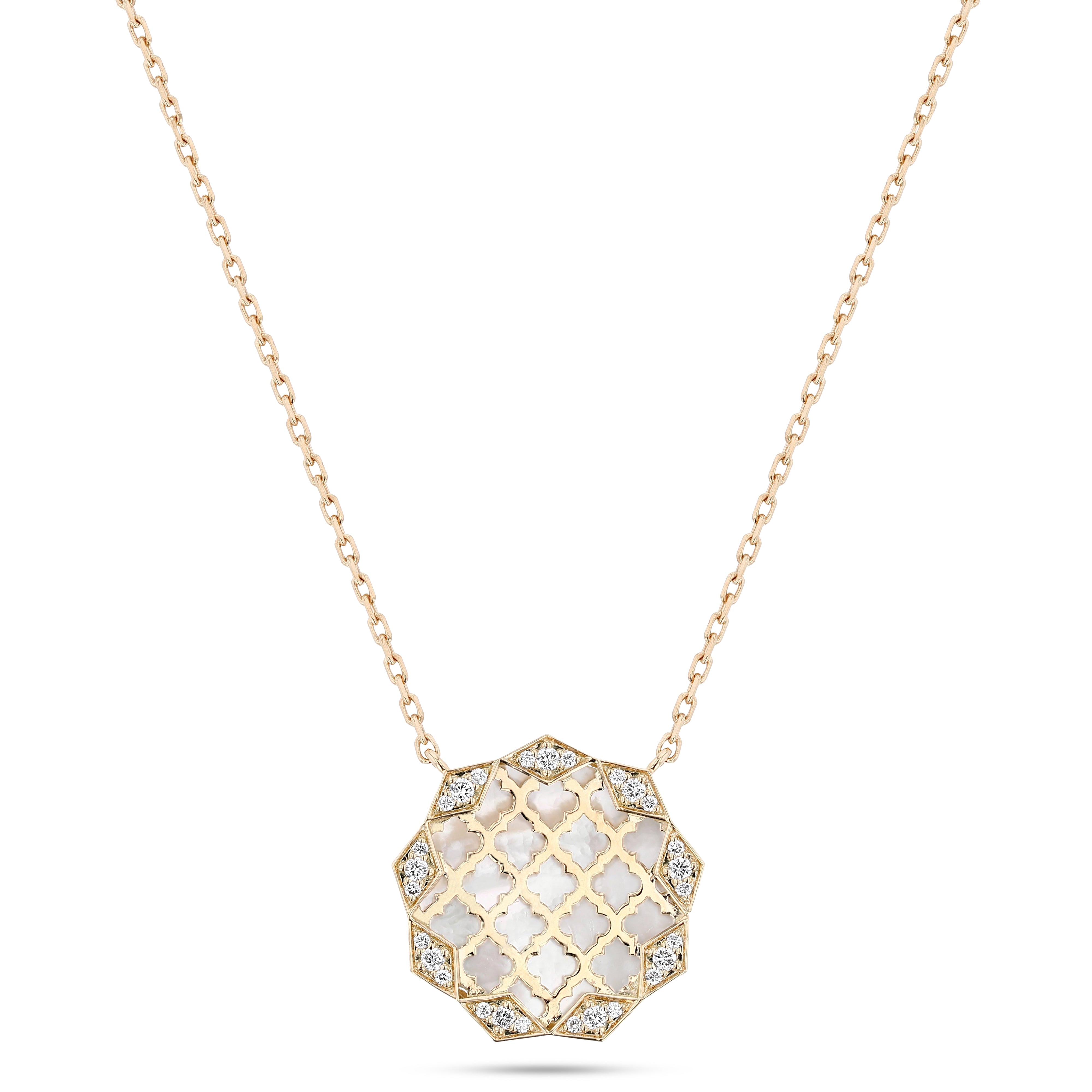 Eternity Mosaic Pendant – Mother of Pearl | Yellow Gold