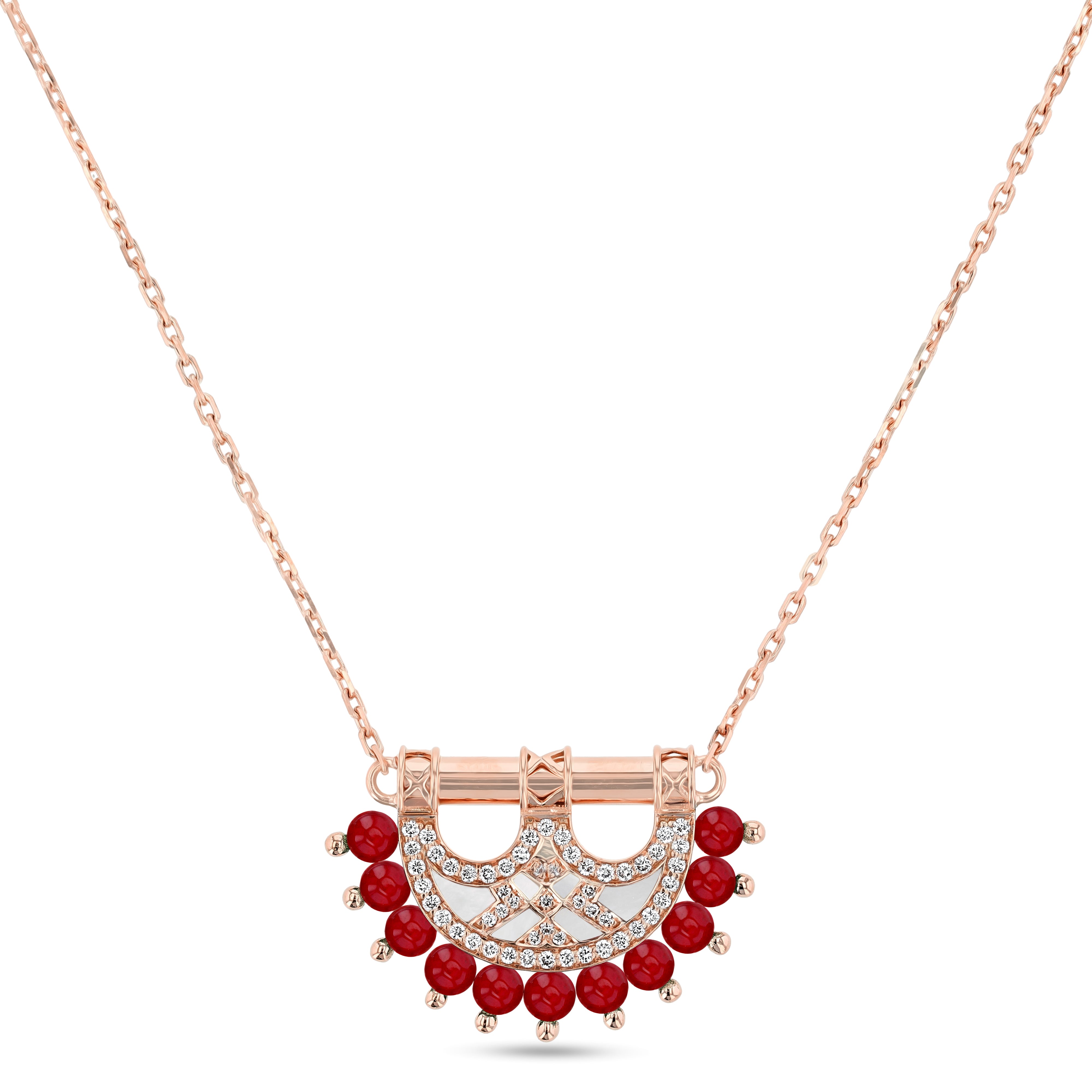 Heritage Mosaic Mini Pendant – Rose Gold, Agate