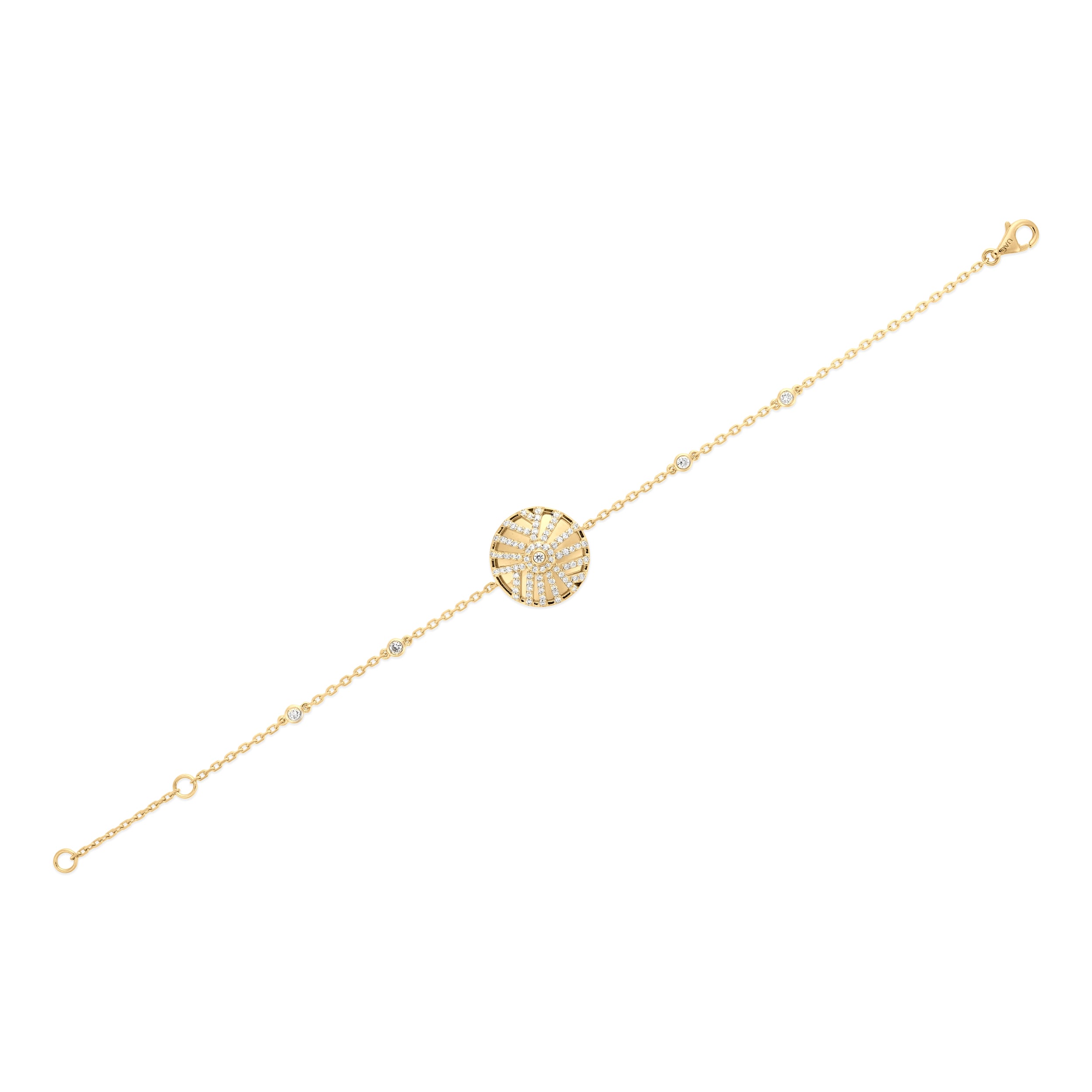 Palm Yellow Gold Round Bracelet