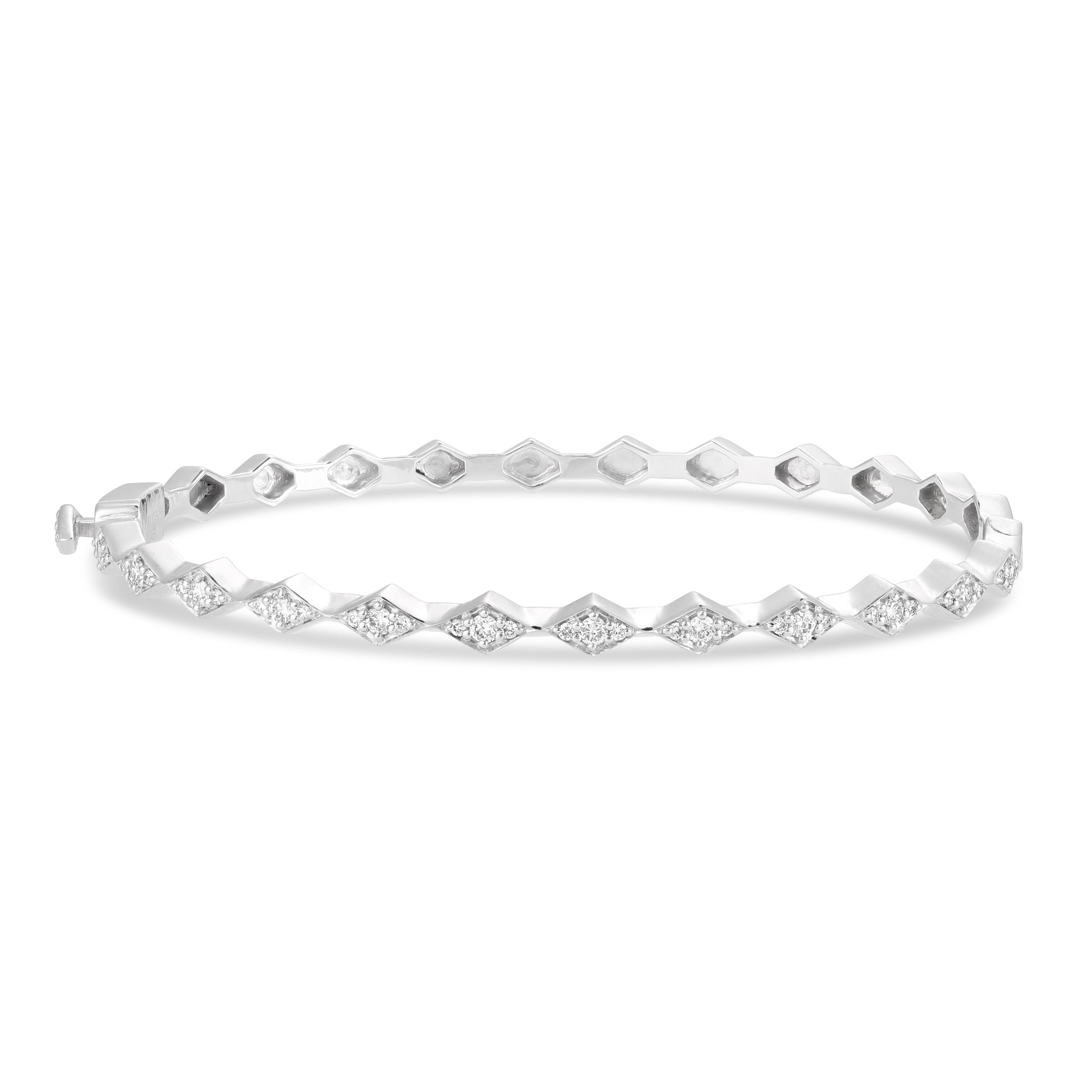 Eternity Slim Full Diamond White Gold Bangle