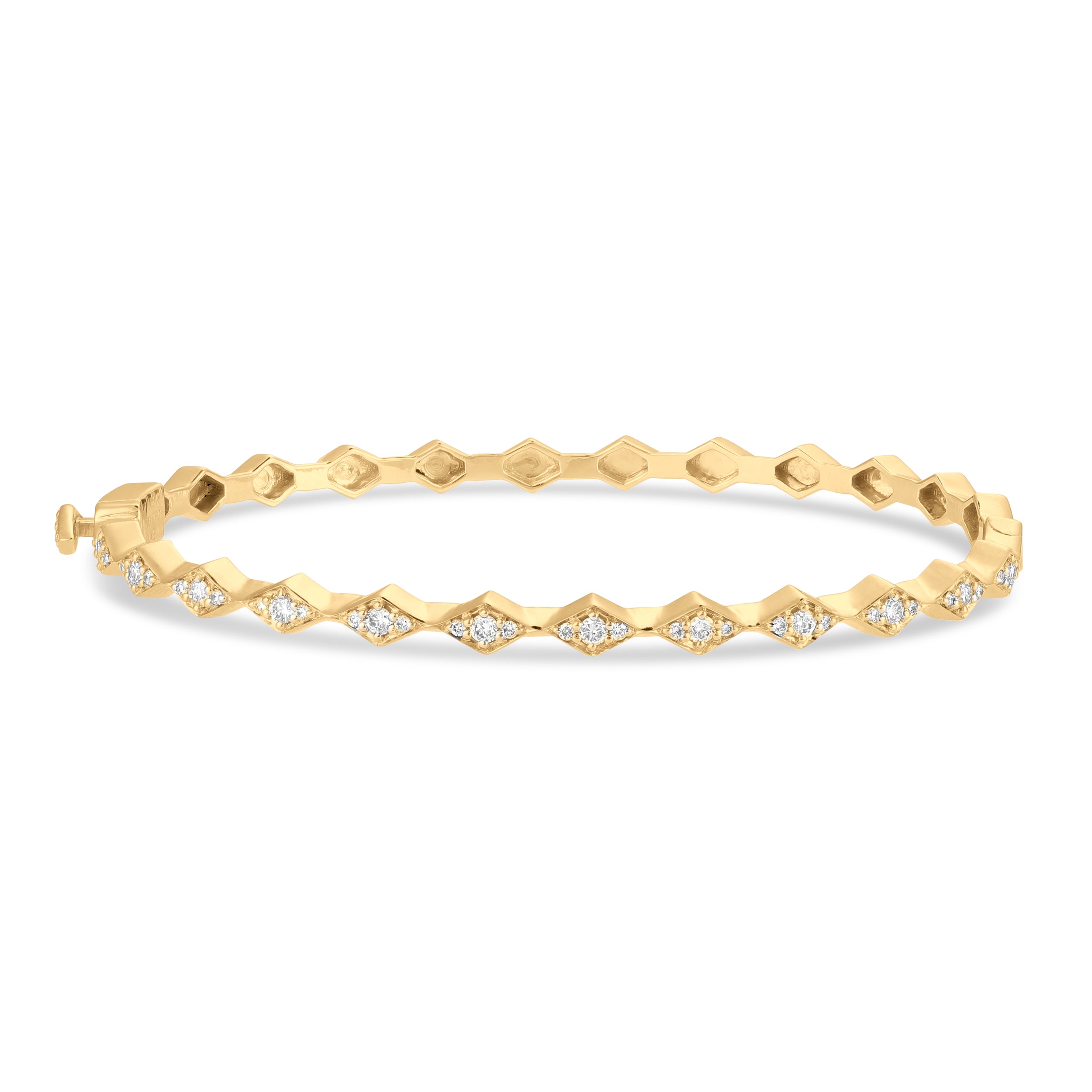 Eternity Slim Full Diamond Yellow Gold Bangle