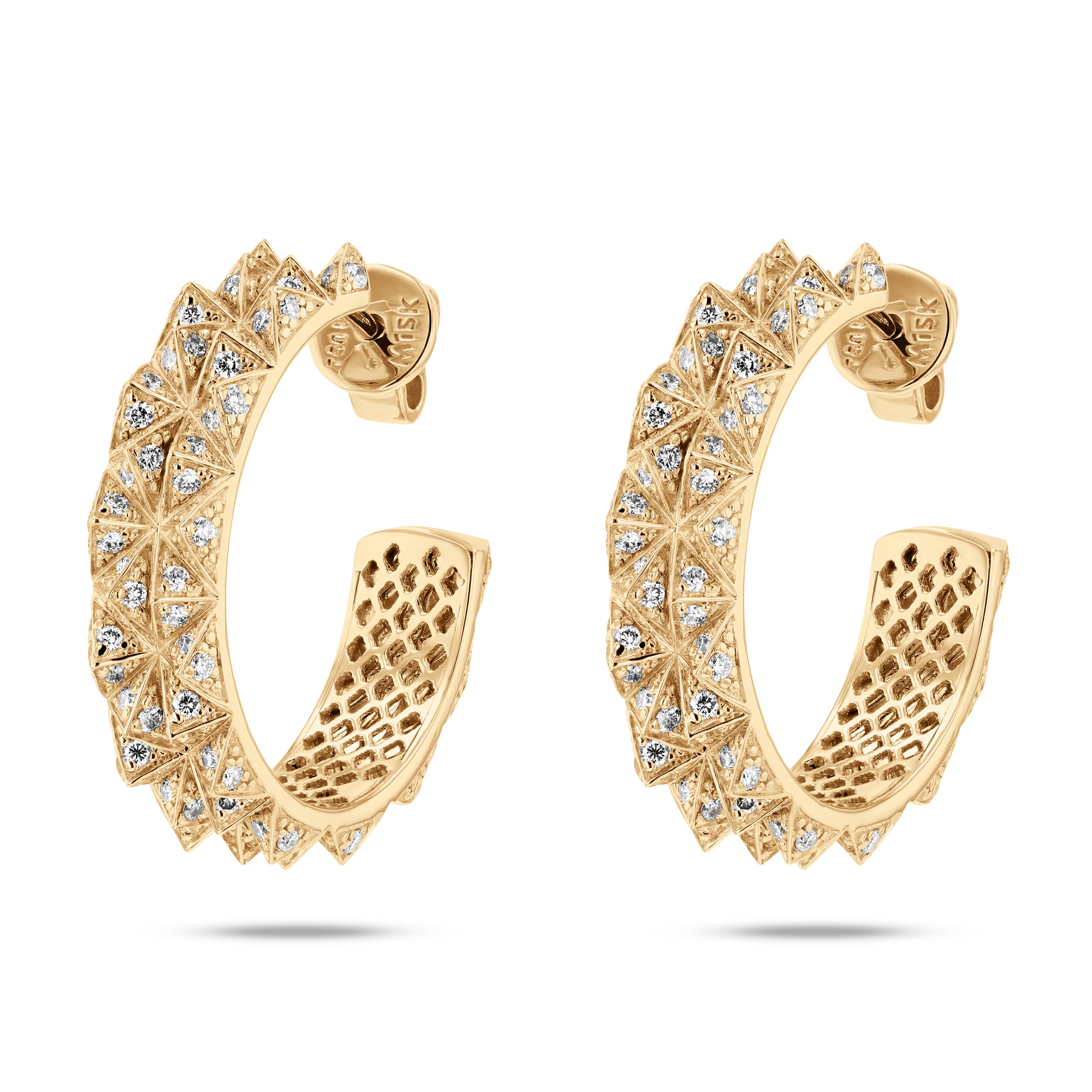 Tilal Diamond Hoop Earrings- Yellow Gold