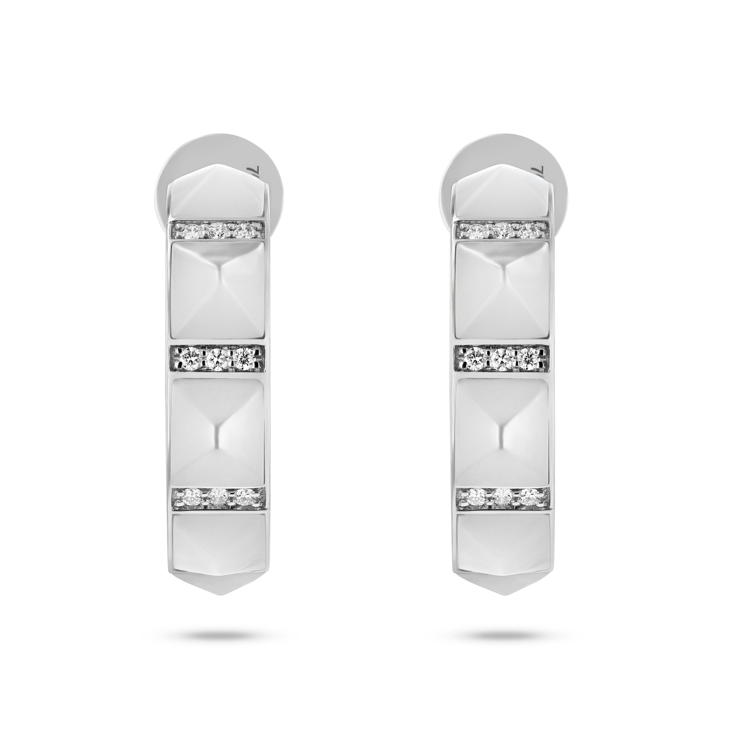 Tilal Mother Of Pearl Hoop Earrings- White Gold