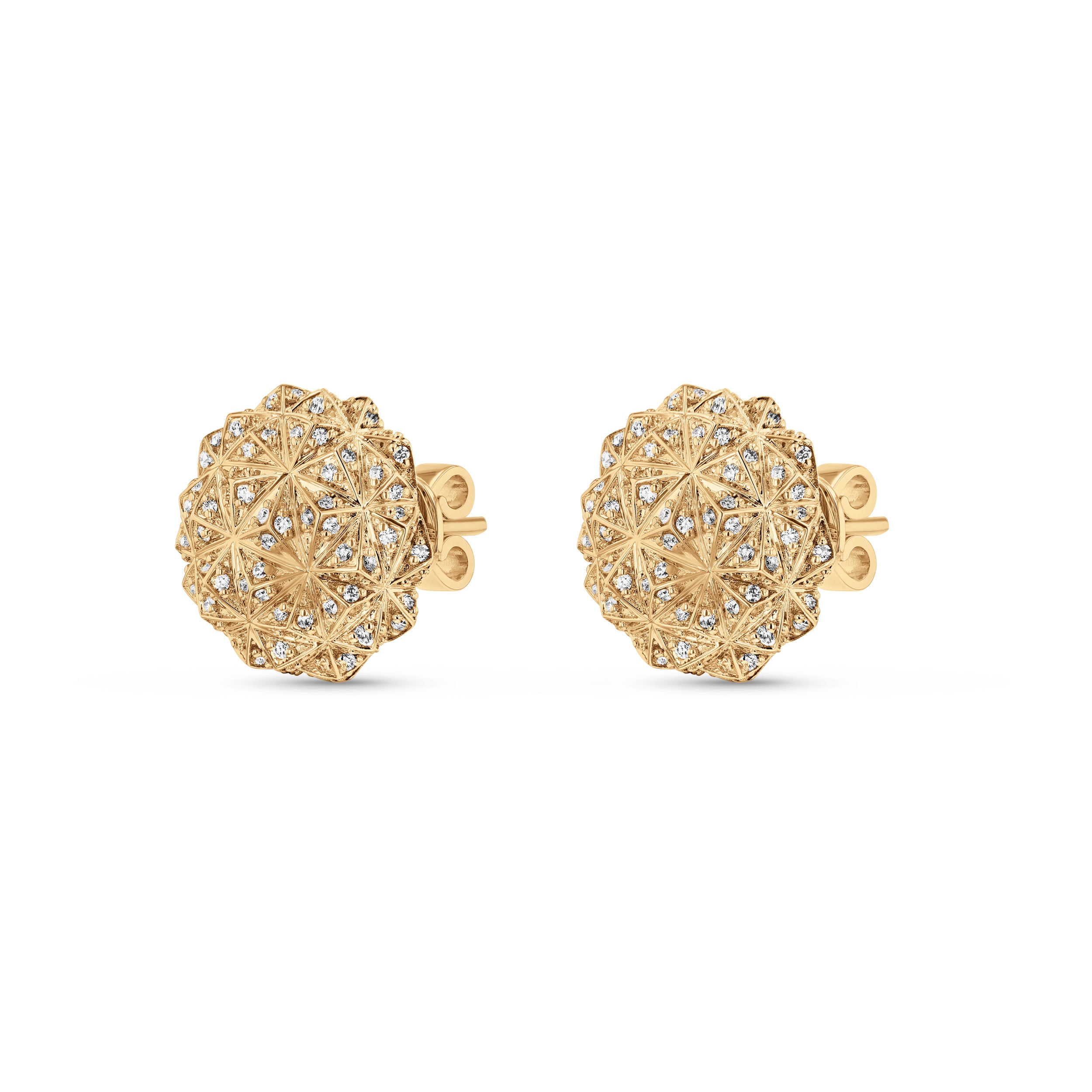 Tilal Round Diamond Studs- Yellow Gold