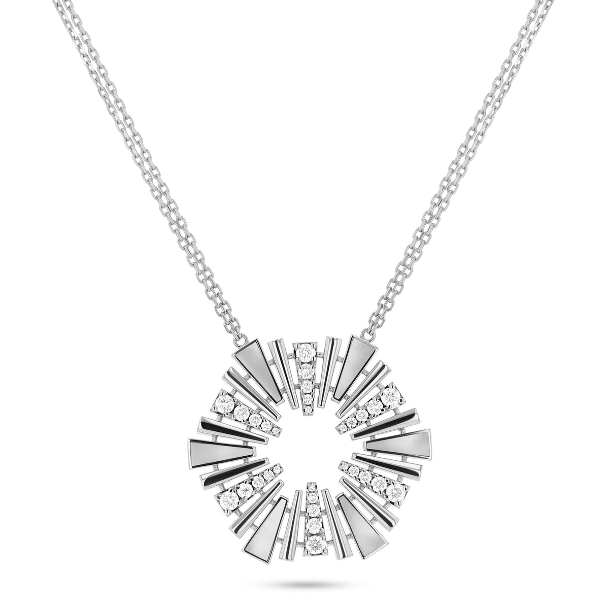 Al Fajr Medium Pendant#Gold_White Gold