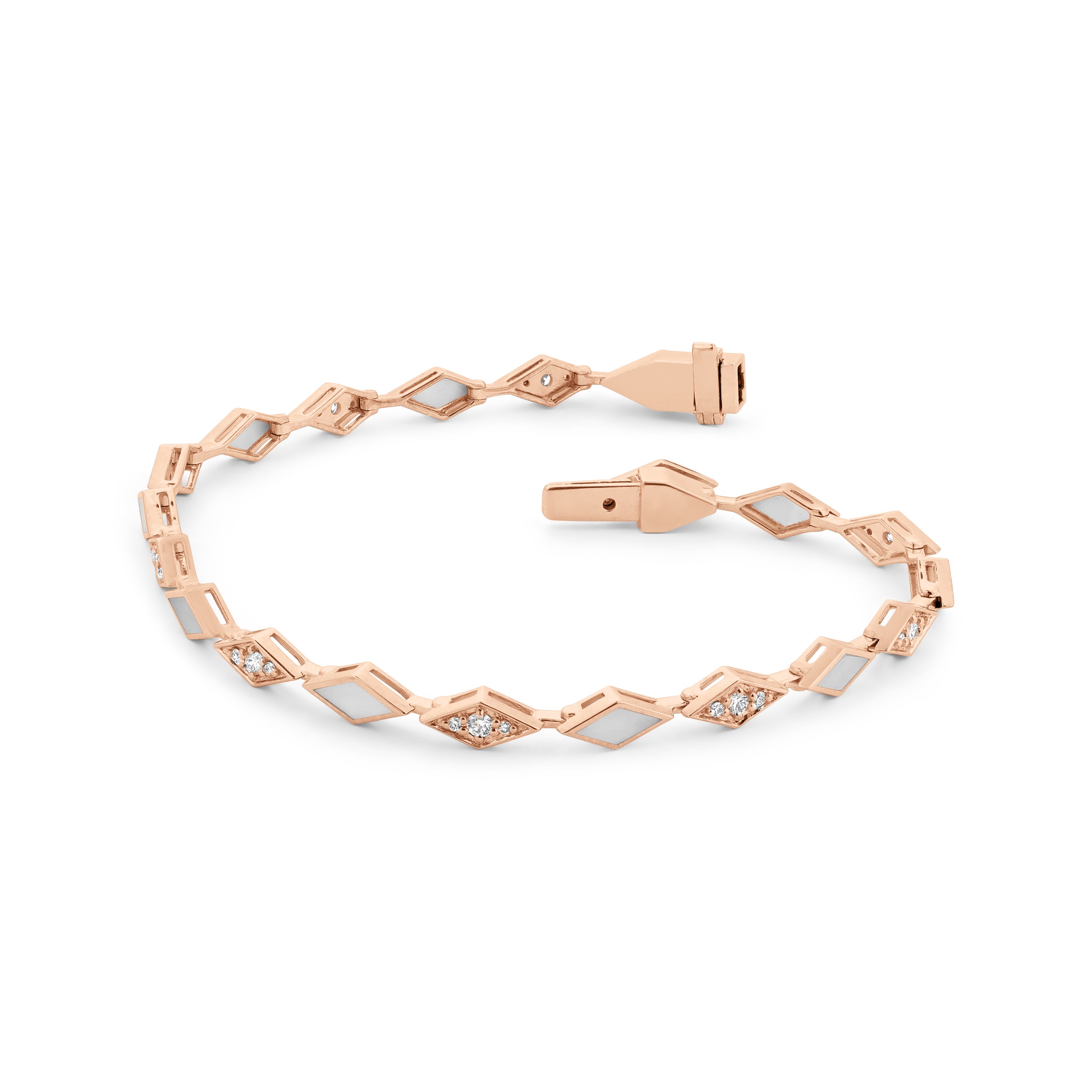 Eternity Mother of Pearl Bracelet- Rose Gold