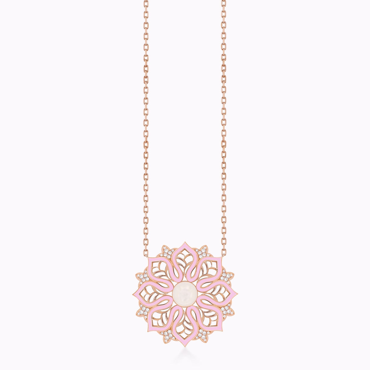 AURA Bloom Necklace Large#Gold_Rose Gold