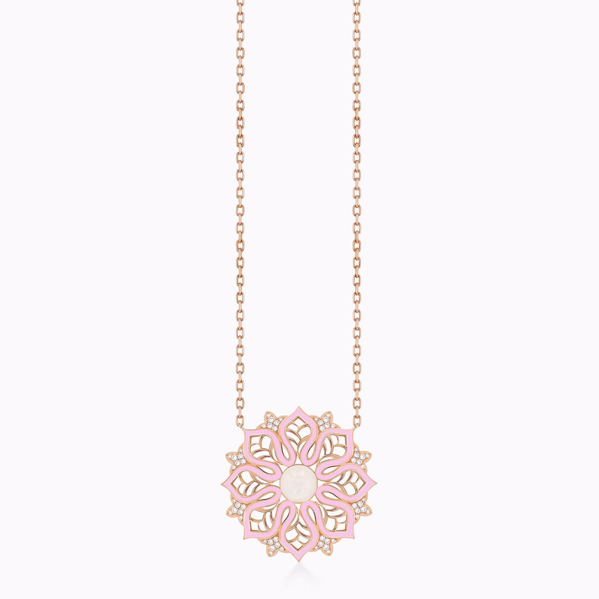 AURA Bloom Necklace Medium#Gold_Rose Gold