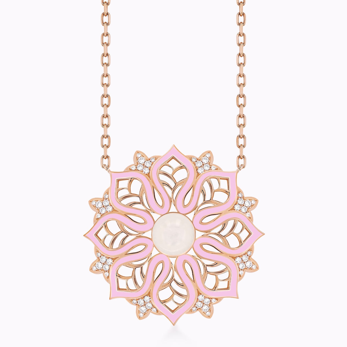 AURA Bloom Necklace Medium#Gold_Rose Gold