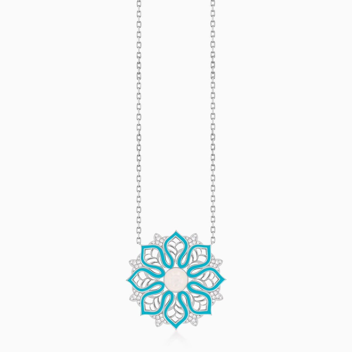 AURA Bloom Necklace Large#Gold_White Gold
