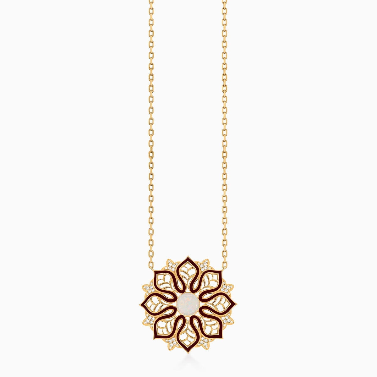 AURA Bloom Necklace Medium#Gold_Yellow Gold