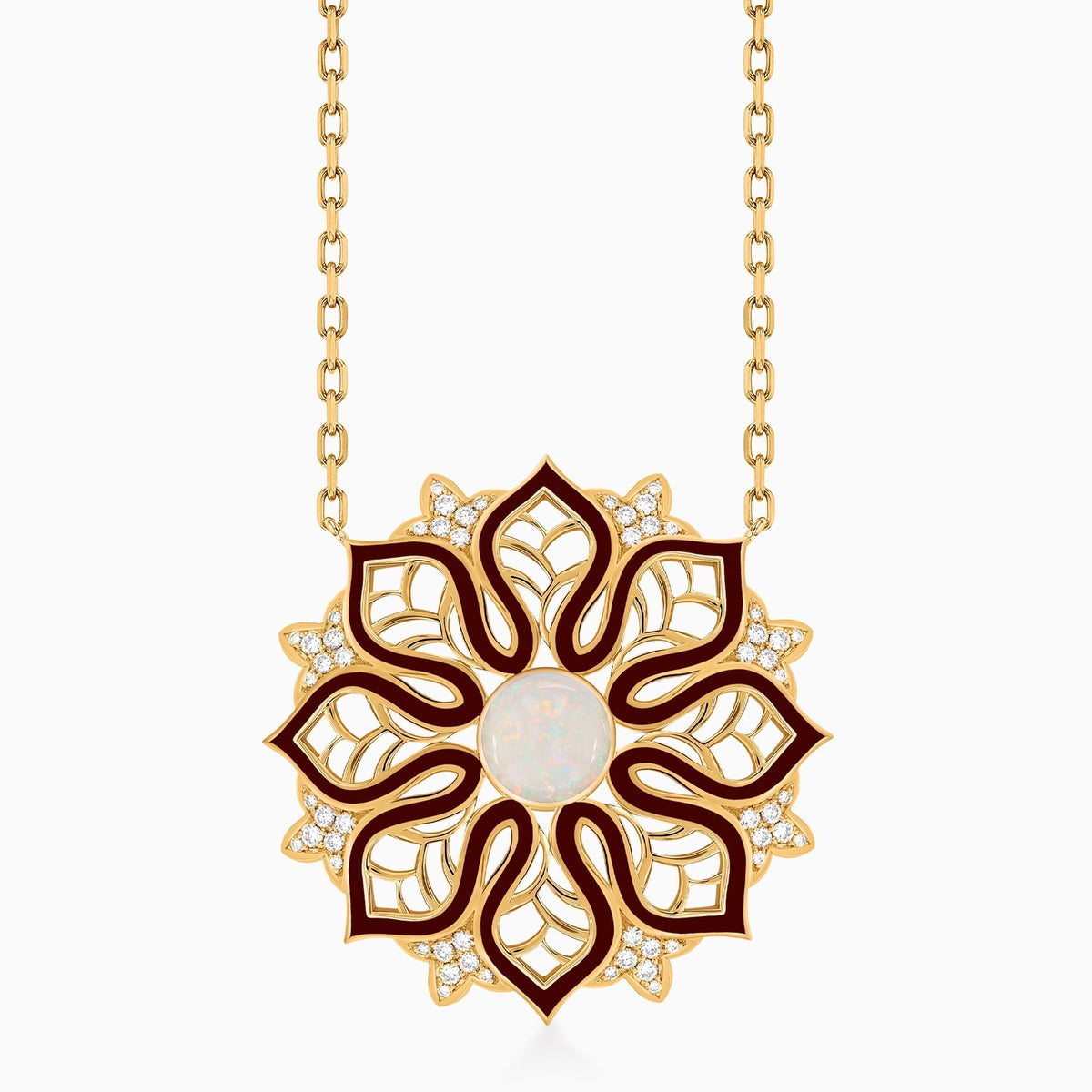 AURA Bloom Necklace Medium#Gold_Yellow Gold