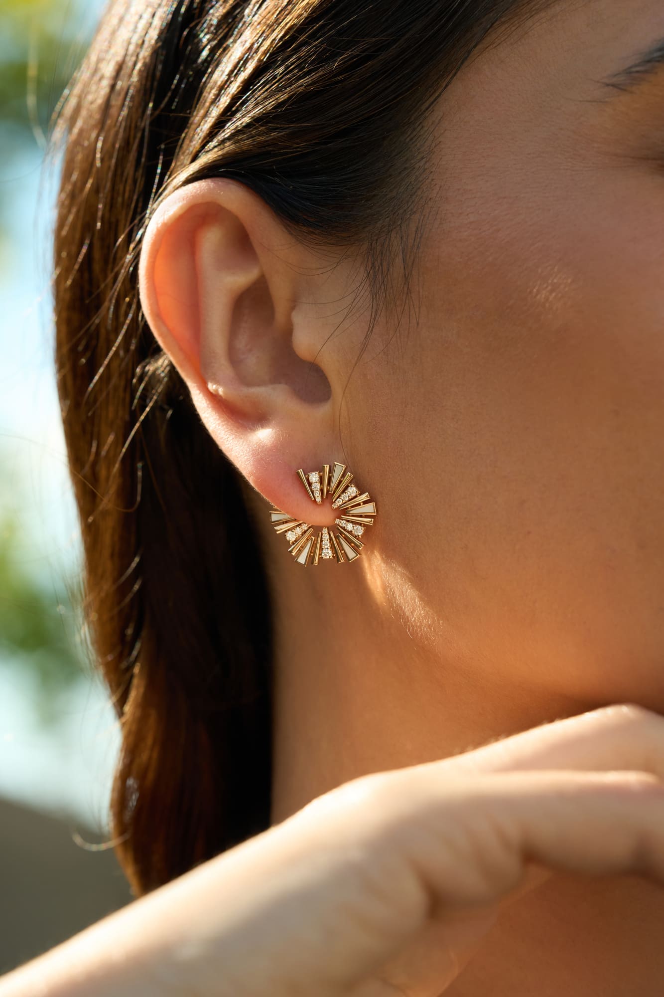 Al Fajr small Hoop Yellow Gold Earrings