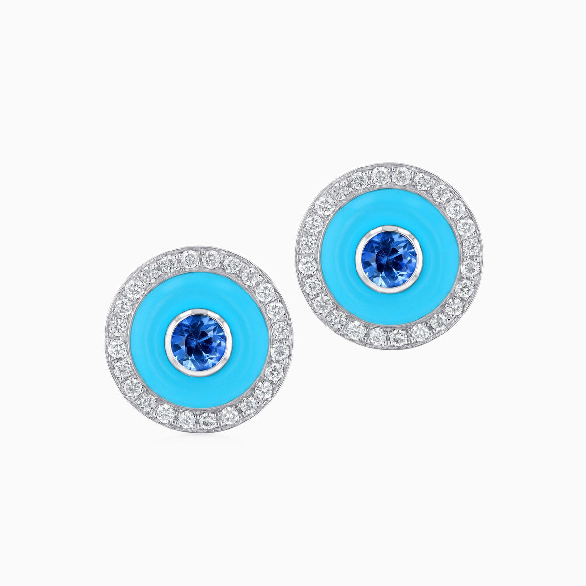 BOHO Earth Earrings Small#Gold_White Gold