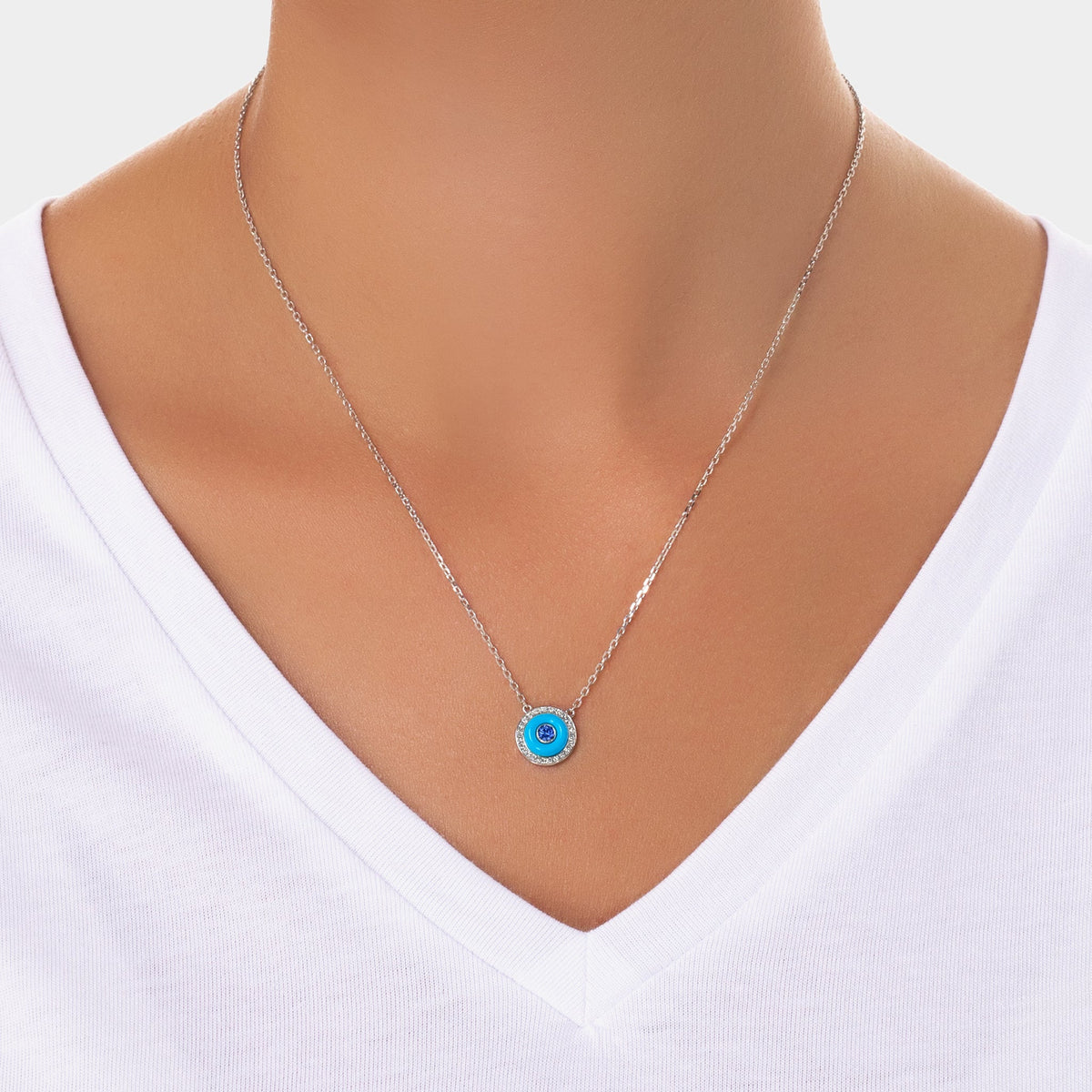 BOHO Earth Pendant Small#Gold_White Gold
