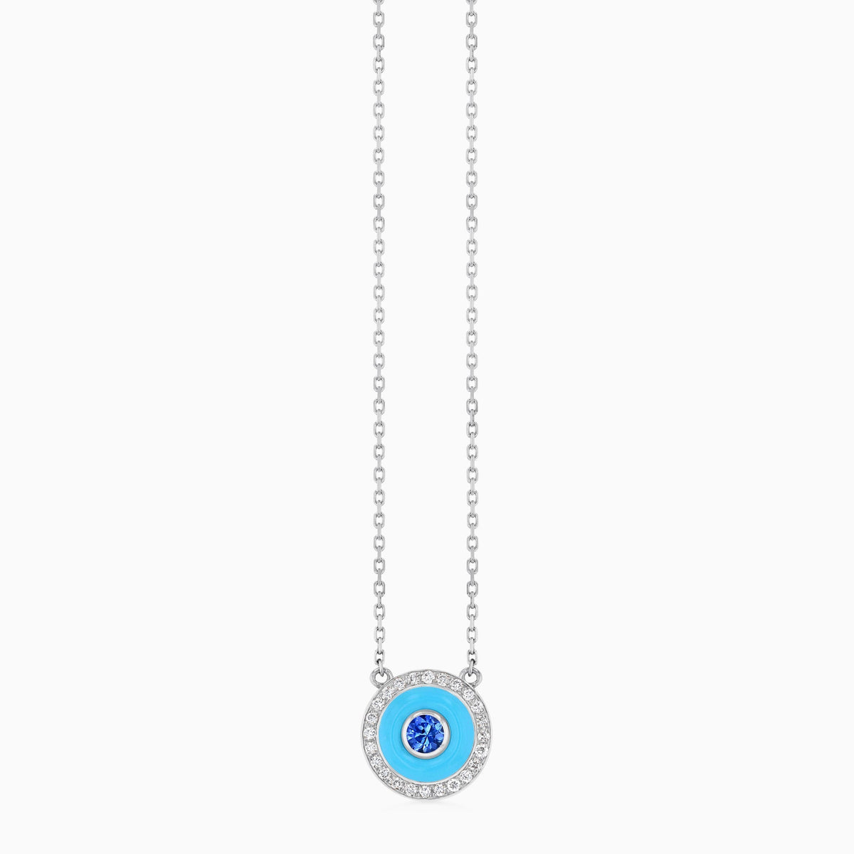 BOHO Earth Pendant Small#Gold_White Gold