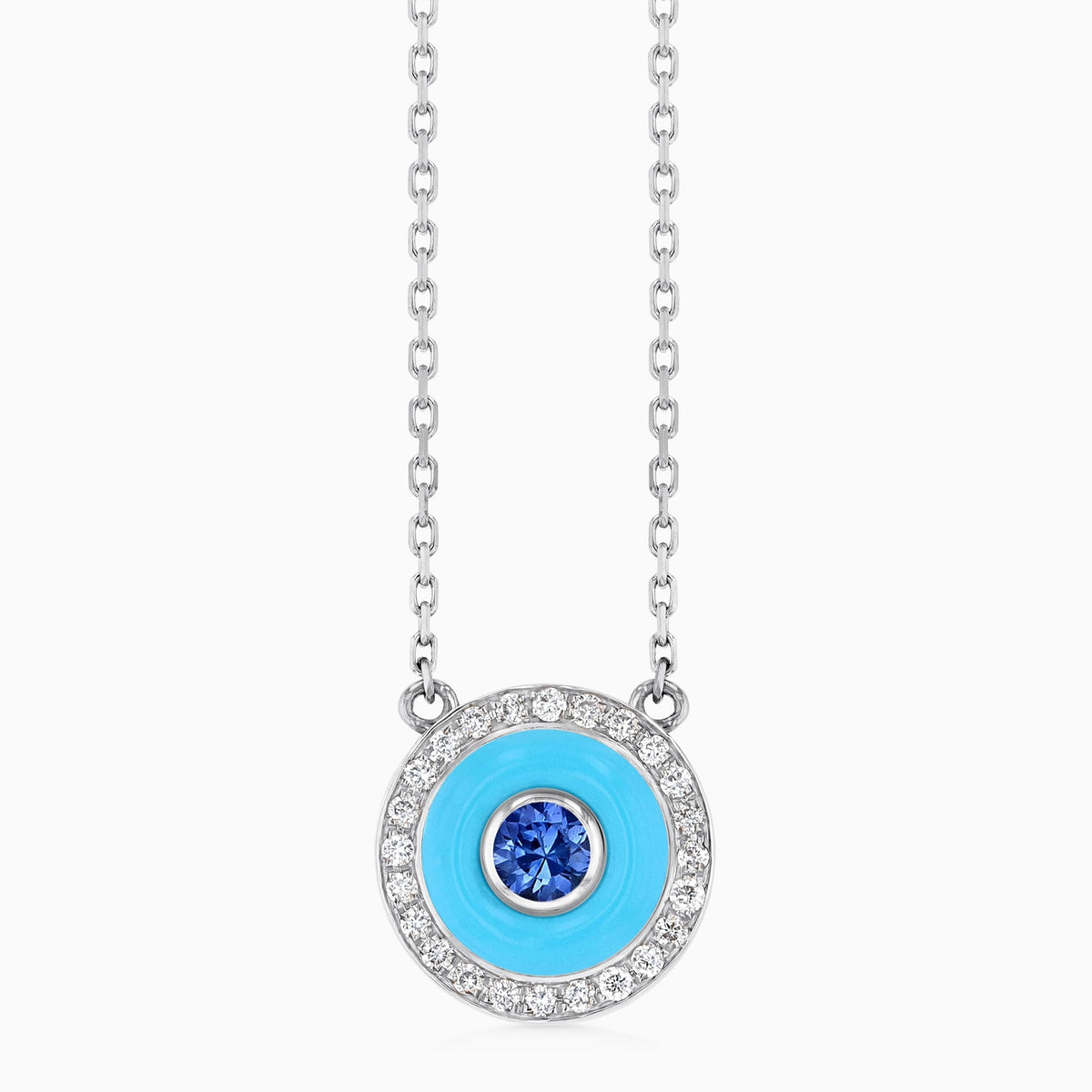 BOHO Earth Pendant Small#Gold_White Gold