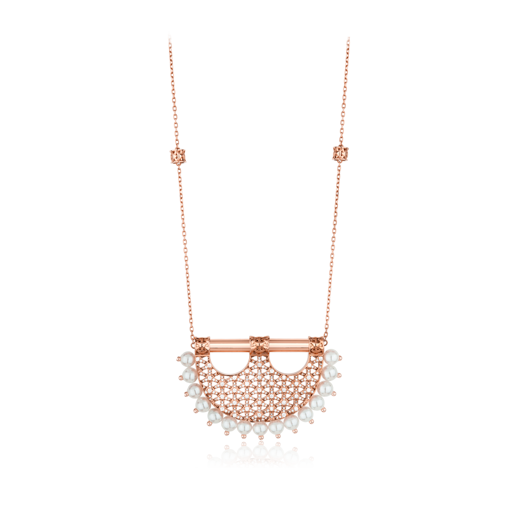 Heritage Pearl Pendant in Large Model Full Diamond