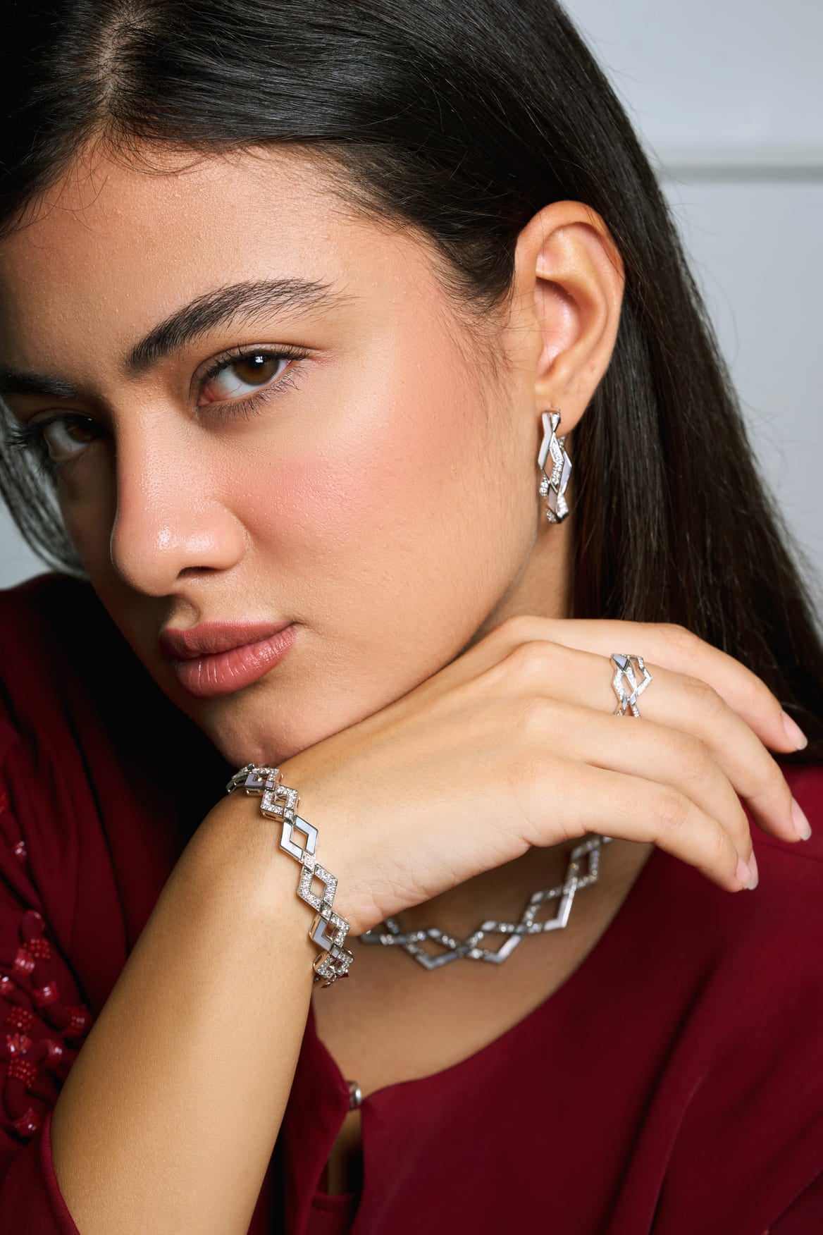 Eternity Noor Mother of Pearl Necklace- Rose Gold