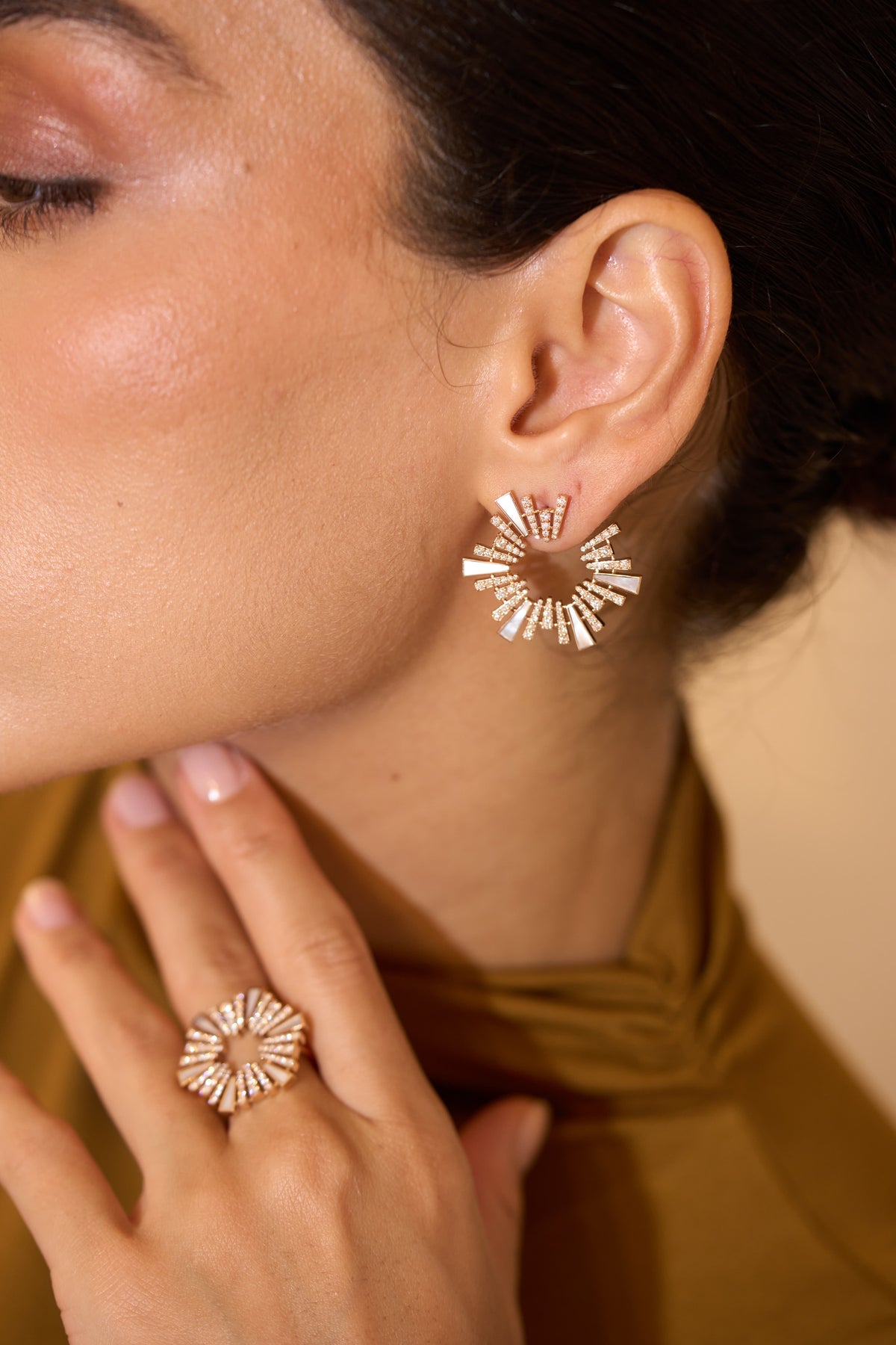 Al Fajr Full Diamond Hoop Earrings