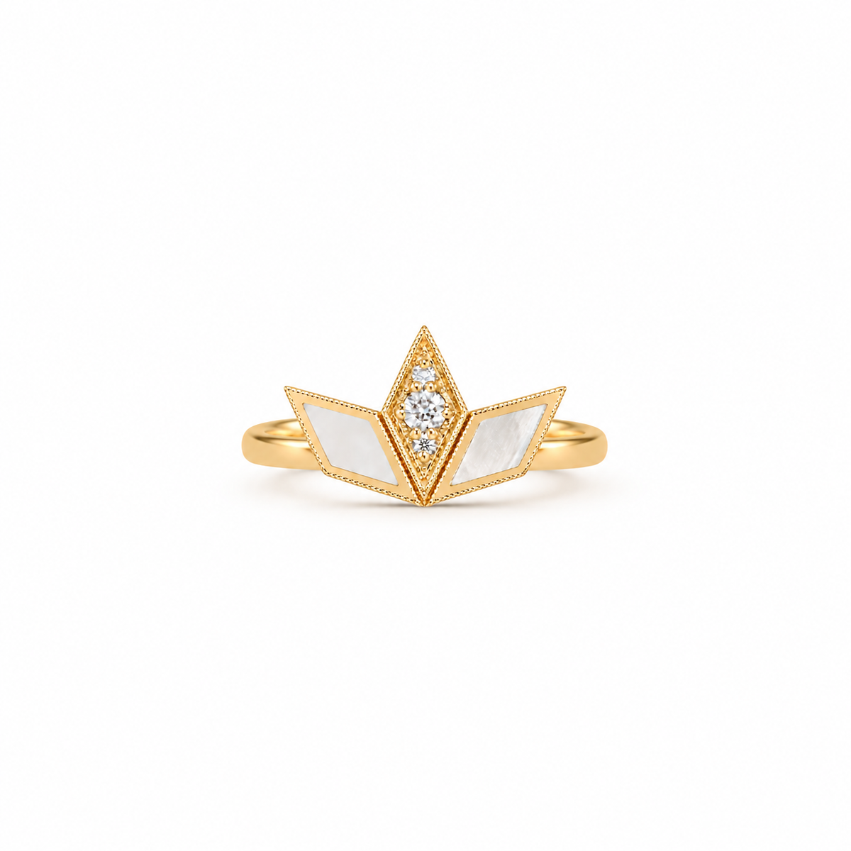 Eternity 3Leaf Mother of Pearl Ring