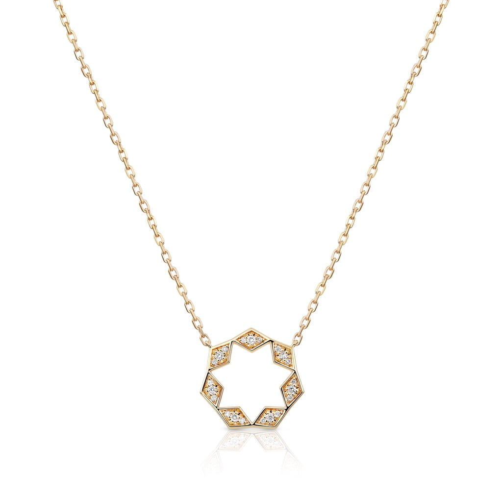 Eternity Small Full Diamond Yellow Gold Pendant