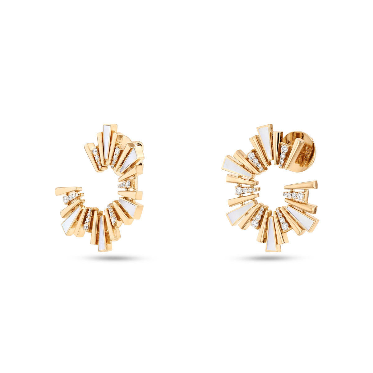 Al Fajr Hoop Earrings#Gold_Yellow Gold