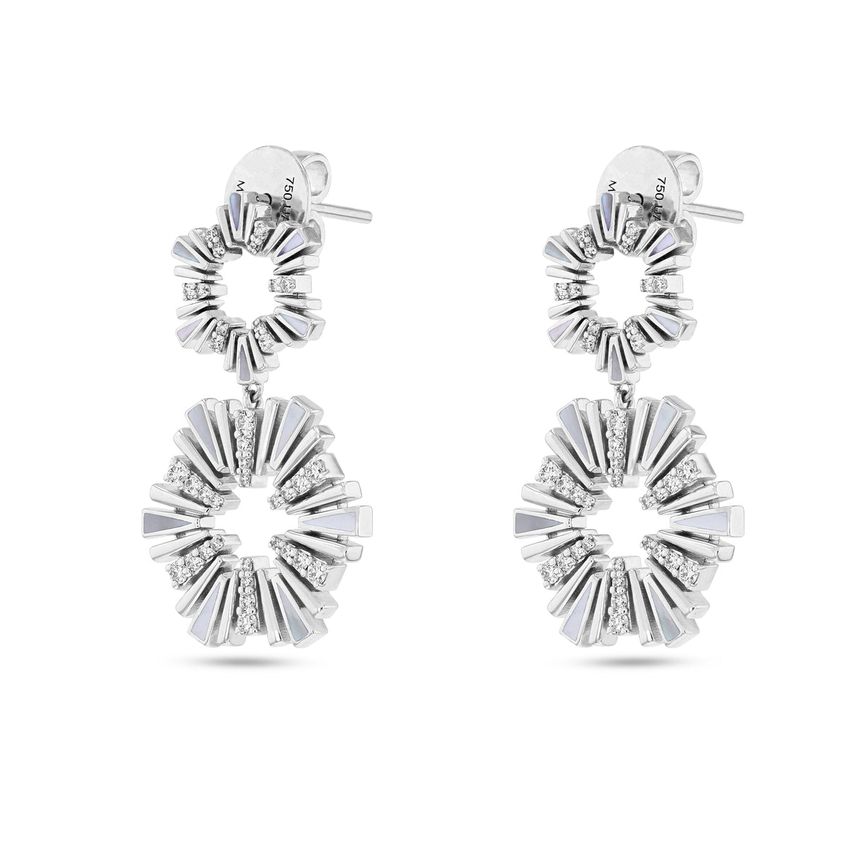Al Fajr Shurooq Earrings#Gold_White Gold