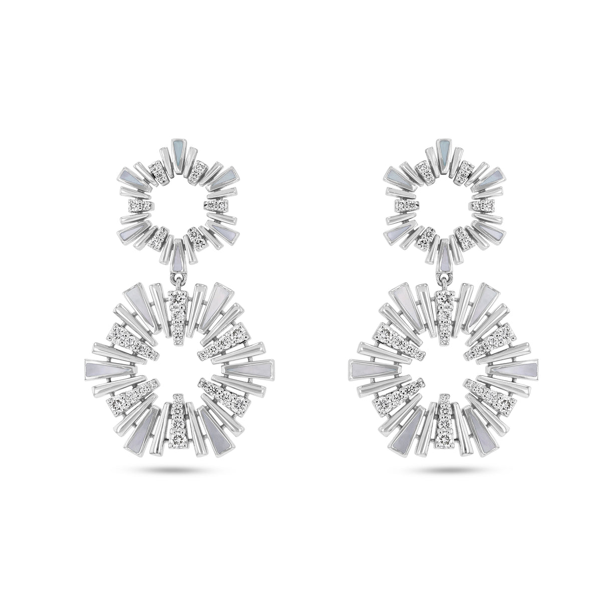 Al Fajr Shurooq Earrings#Gold_White Gold