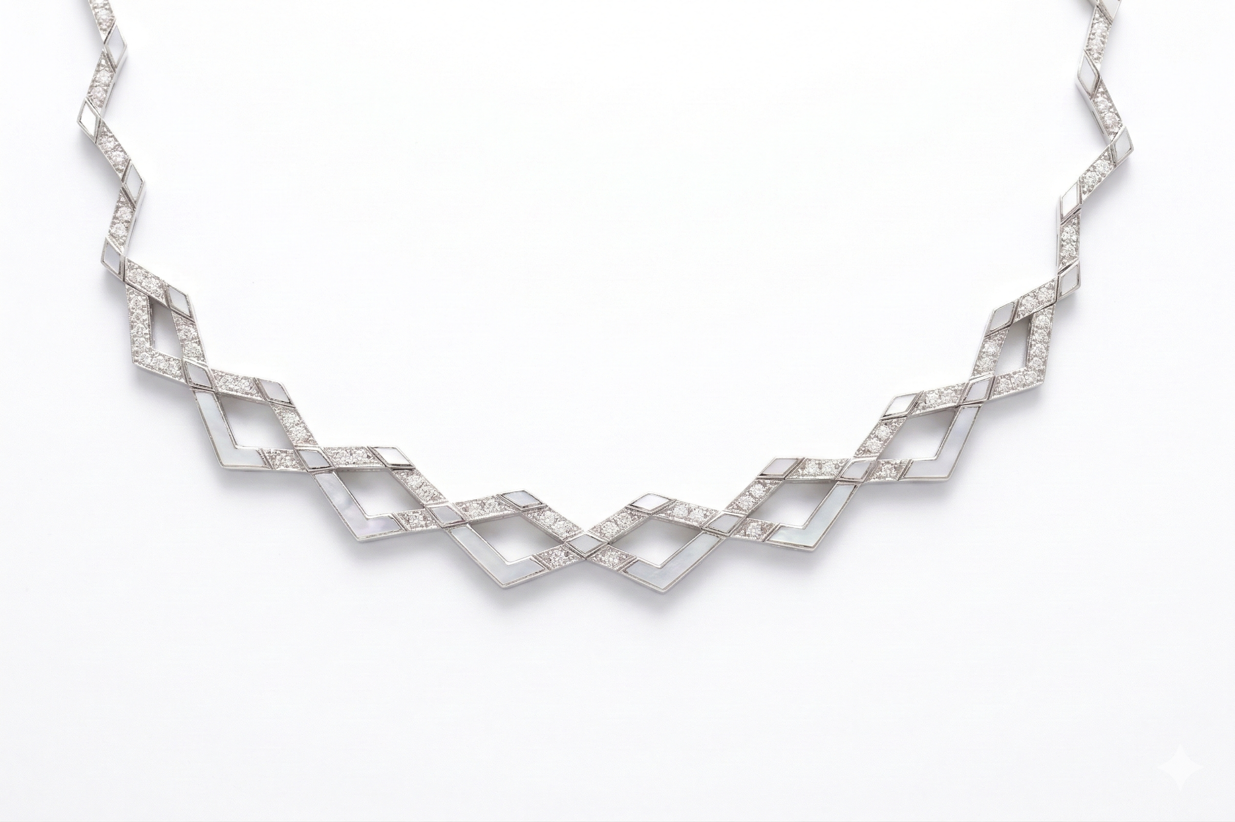 Eternity Noor Mother of Pearl Necklace- White Gold