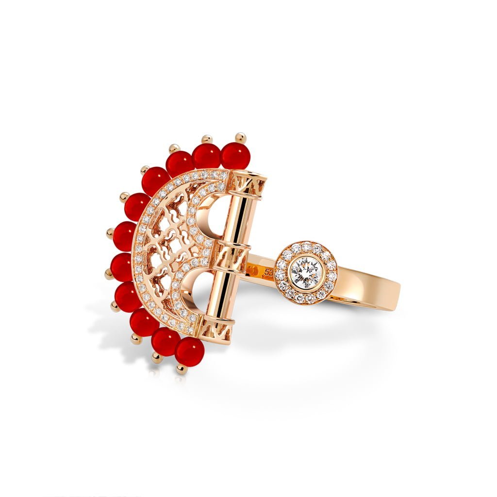Heritage Agate Border Diamond Ring