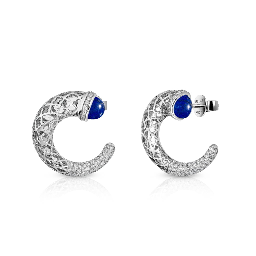 Hilal Earrings Half Diamond