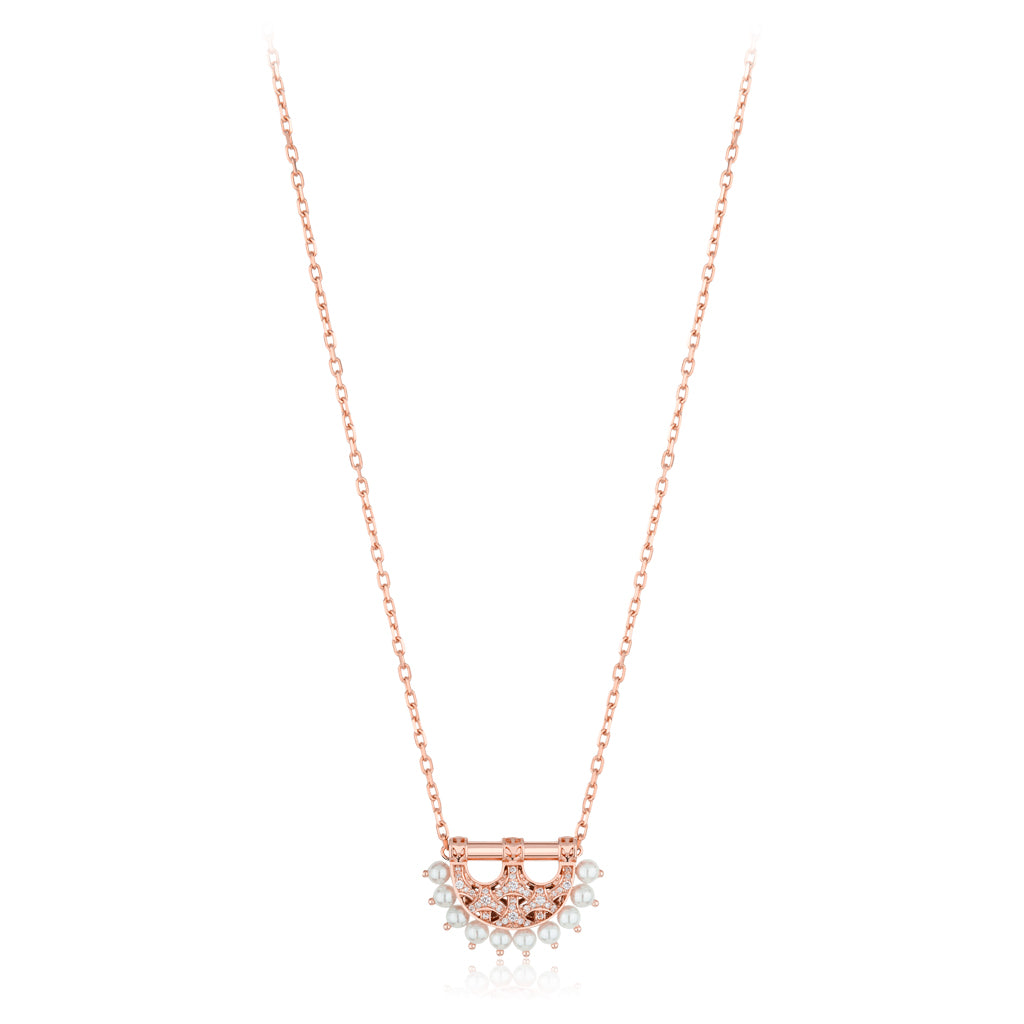 Heritage Pearl Pendant in Mini Full Diamond
