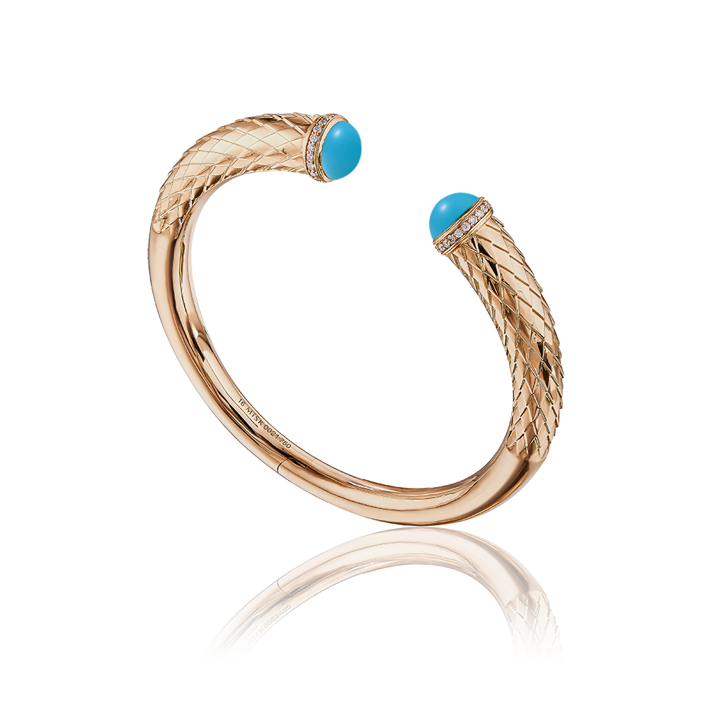 Harmony Bangle in Turquoise Border Diamond