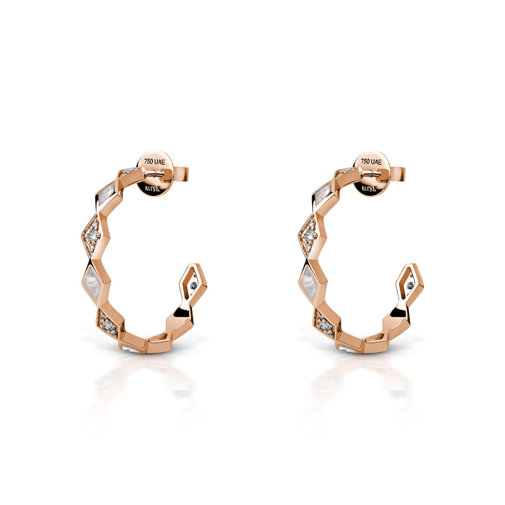 Eternity Medium Mother of Pearl Hoop Earrings