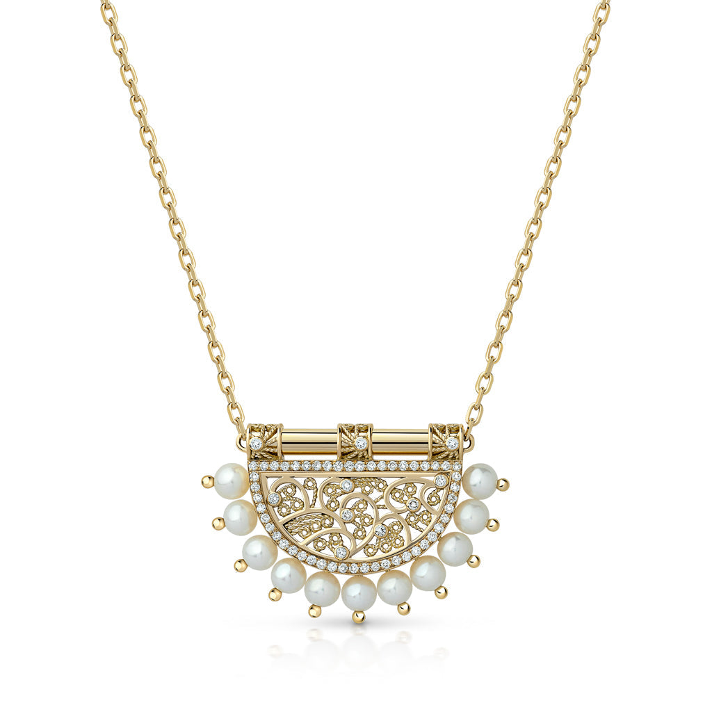 Heritage Al Mona Small Pendant#Gold_Yellow Gold