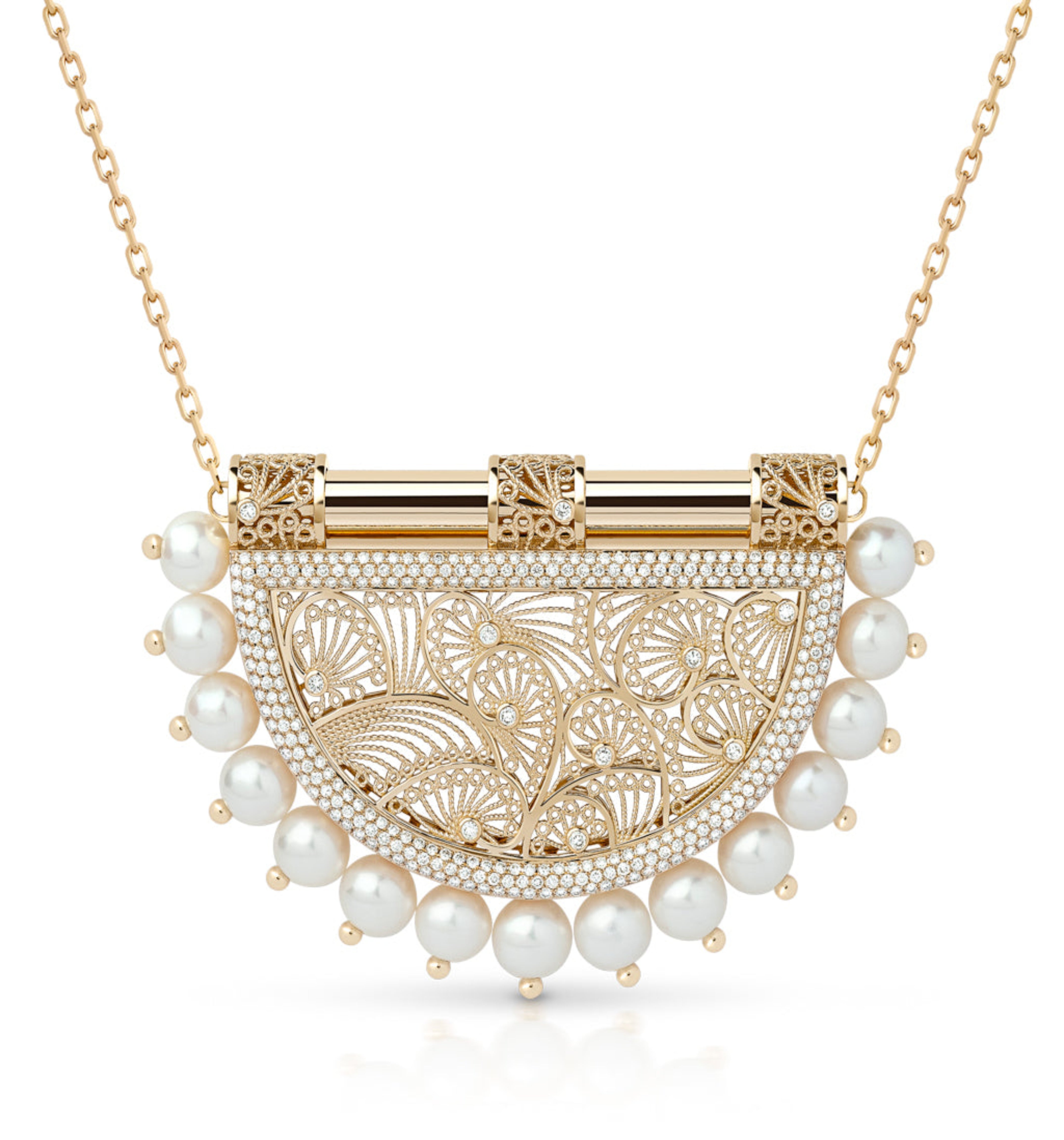Heritage Al Mona Large Necklace#Gold_Yellow Gold